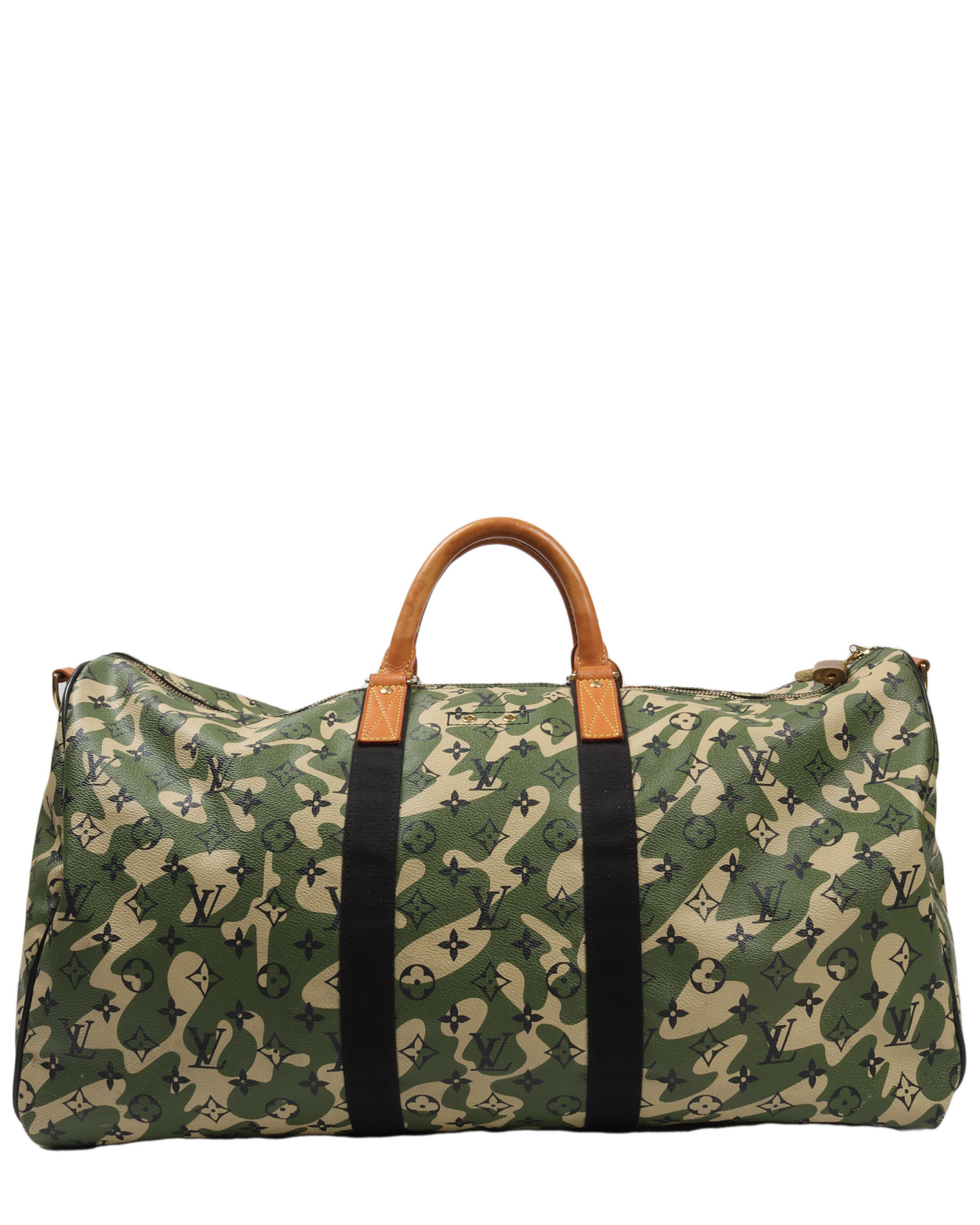 Takashi Murakami Keepall Bandouliere Monogramouflage 55 Green