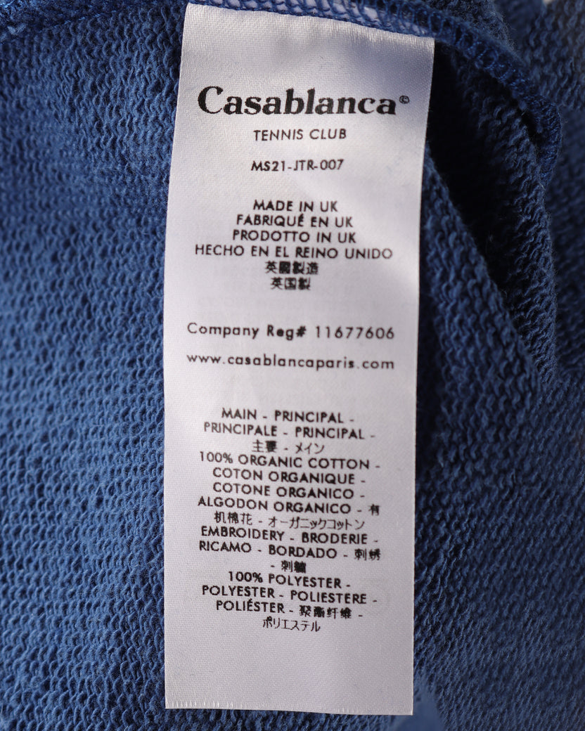 Casaway Navy Embroidered Cotton Sweatpants