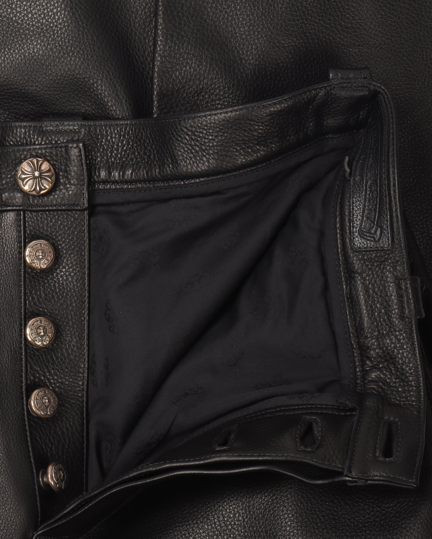 Leather Fleur Knee Pants