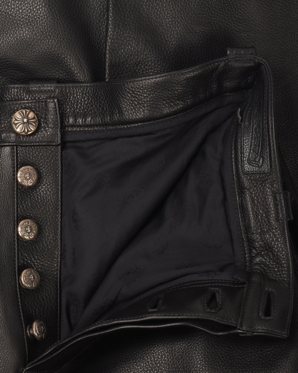 Leather Fleur Knee Pants
