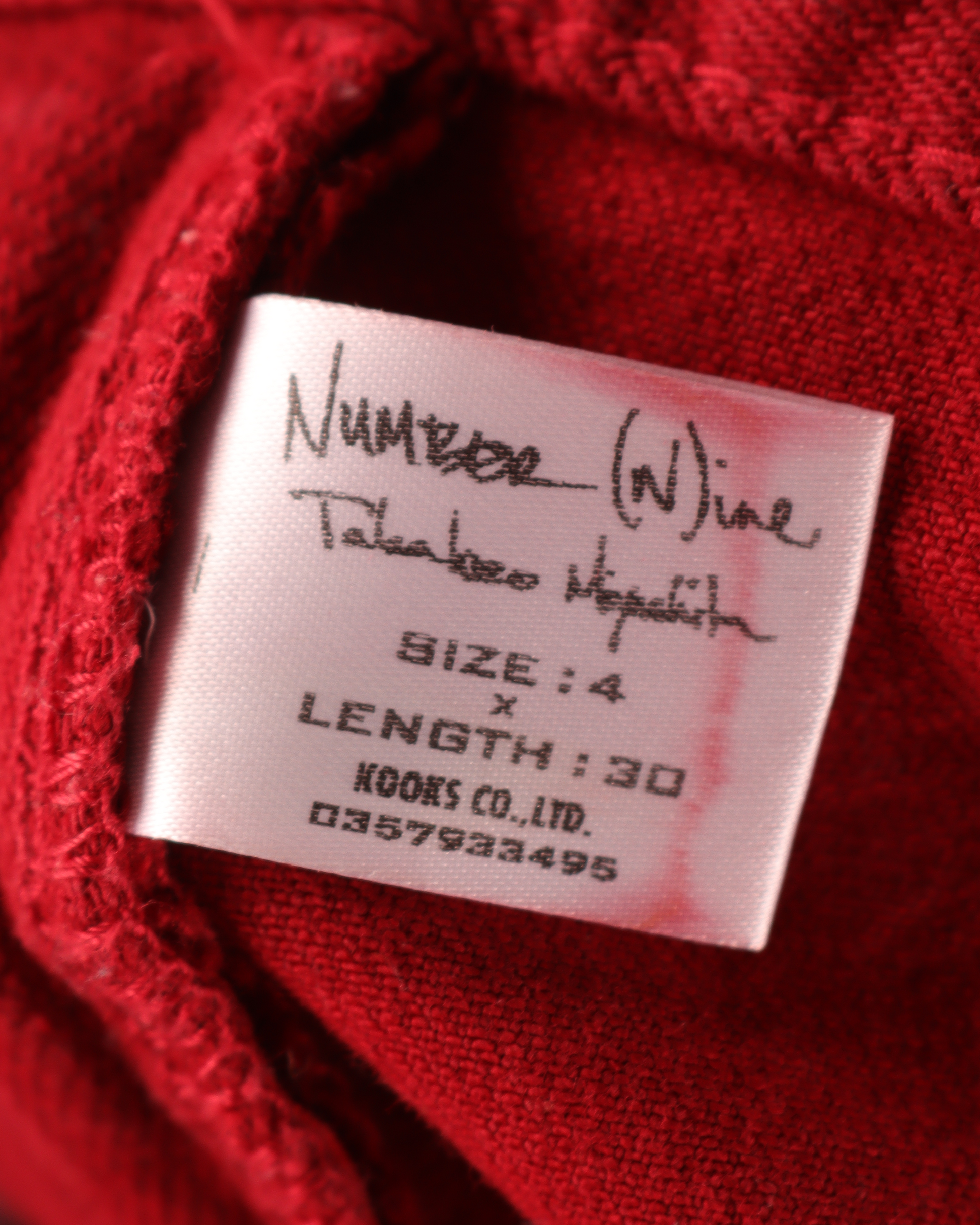 Number (N)ine Red Denim – Justin Reed Number (N)ine Red Denim – Justin Reed