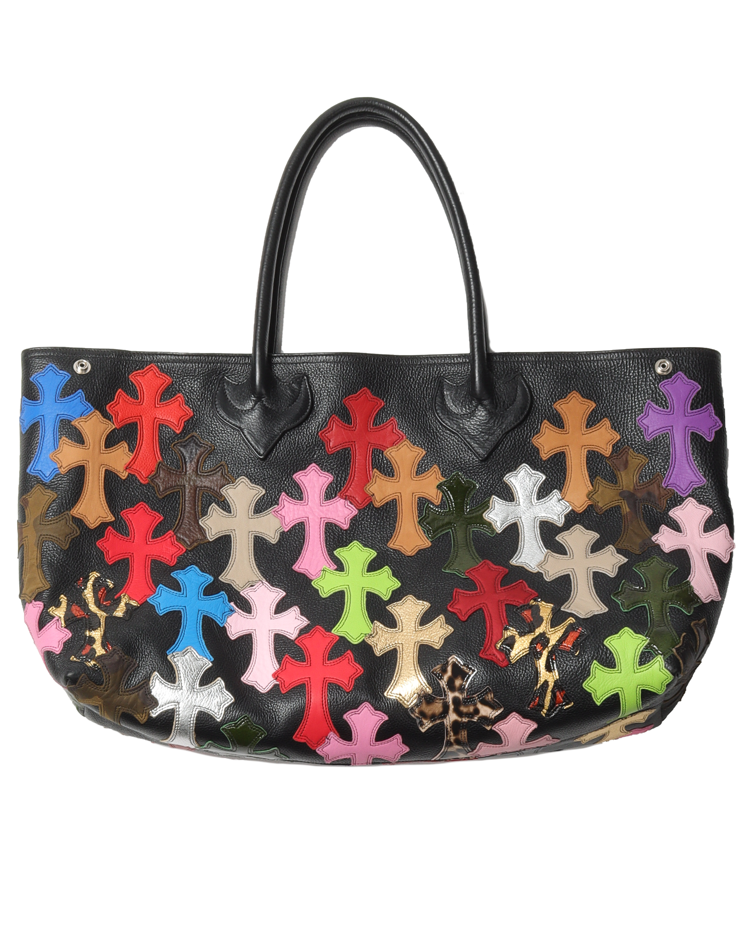 All-Over Cross Patch Leather Bag