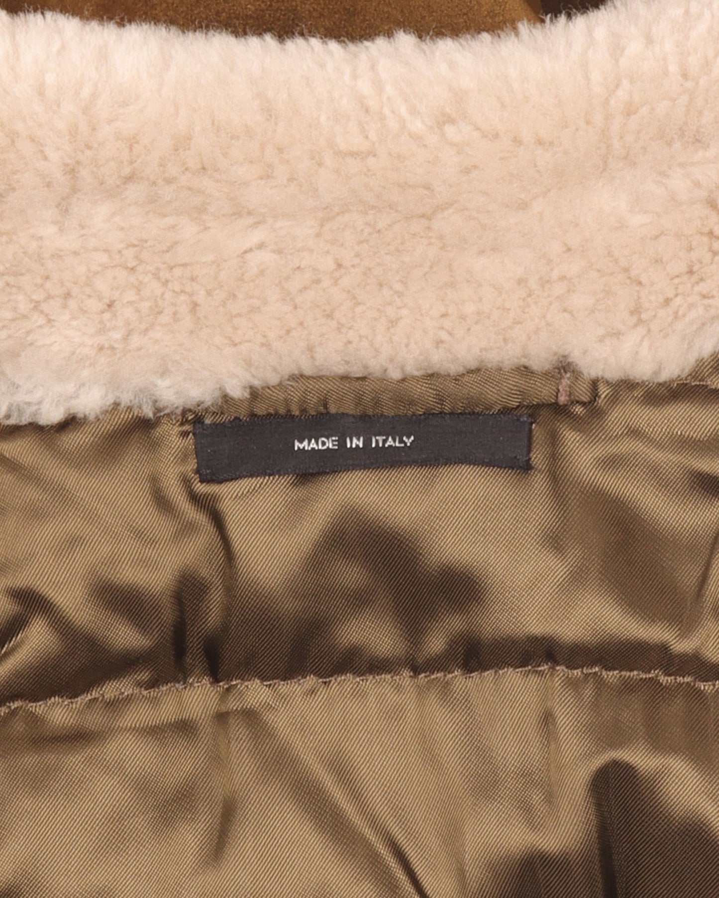 Brown Suede Shearling Trimmed Trucker Jacket