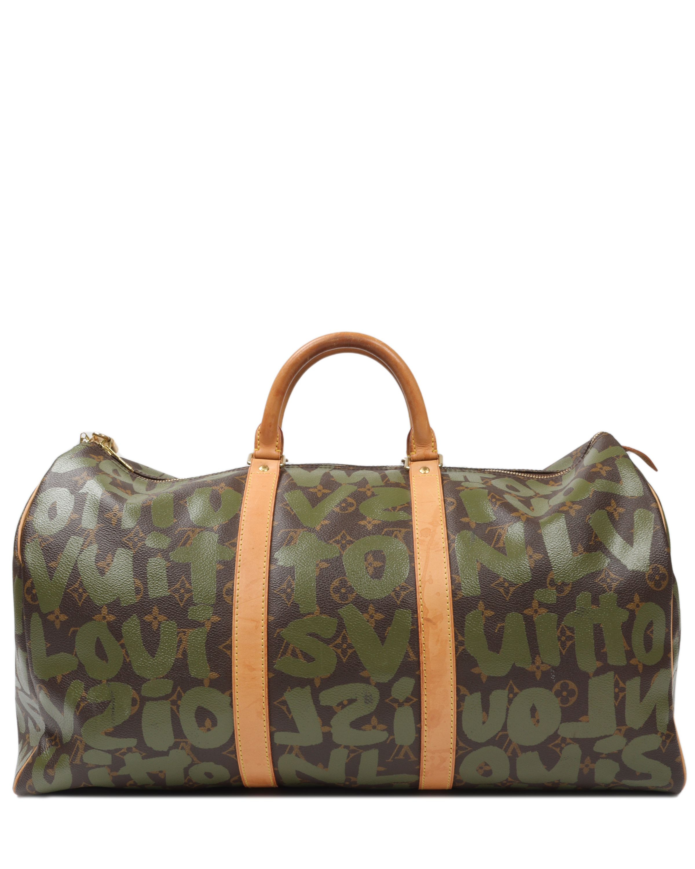 Louis Vuitton Keepall Bag Limited Edition Monogram Graffiti 50 Brown