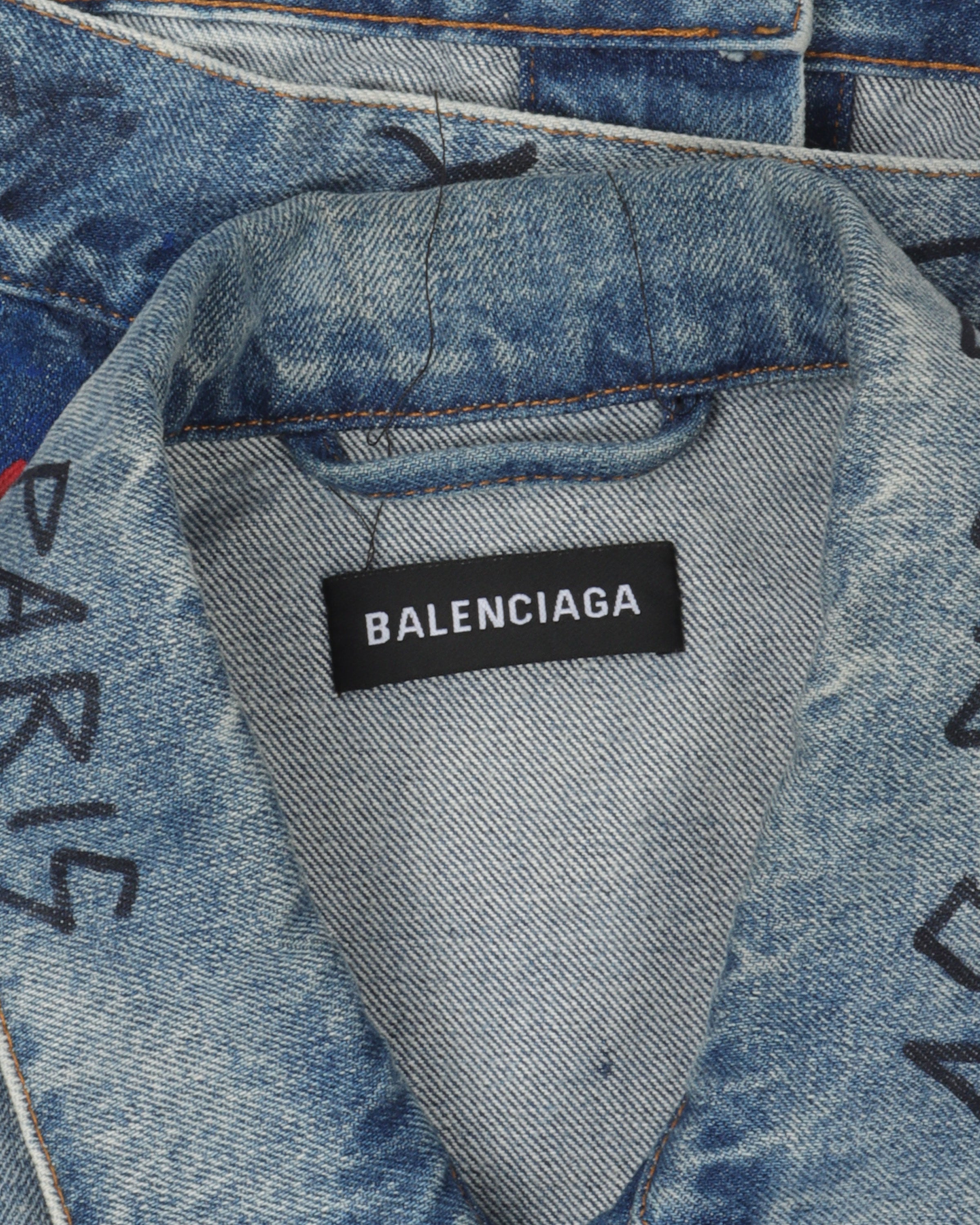 spænding virkningsfuldhed Modsigelse Balenciaga Grafitti Denim Jacket