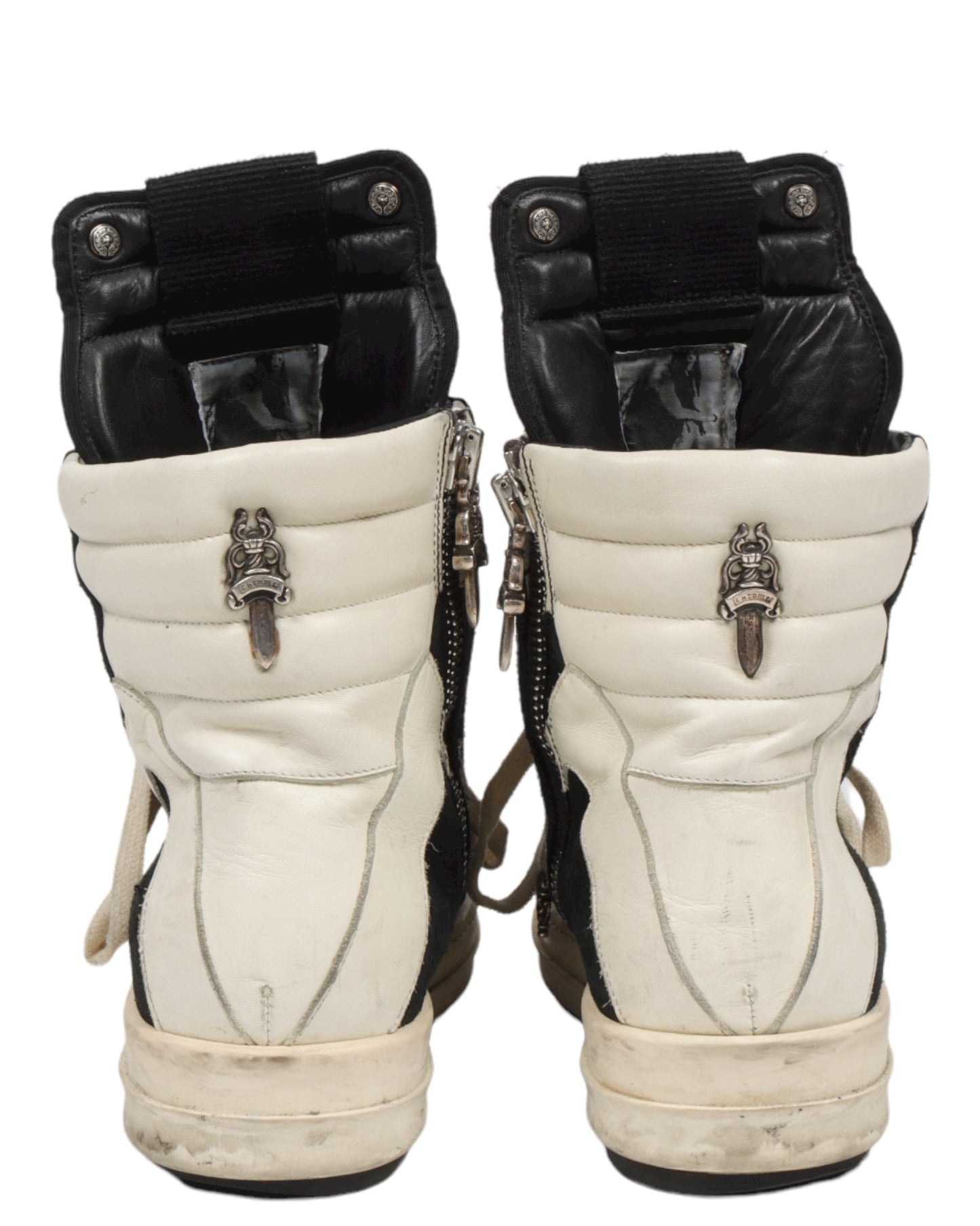 Rick Owens Embellished Suede Geobasket Sneakers