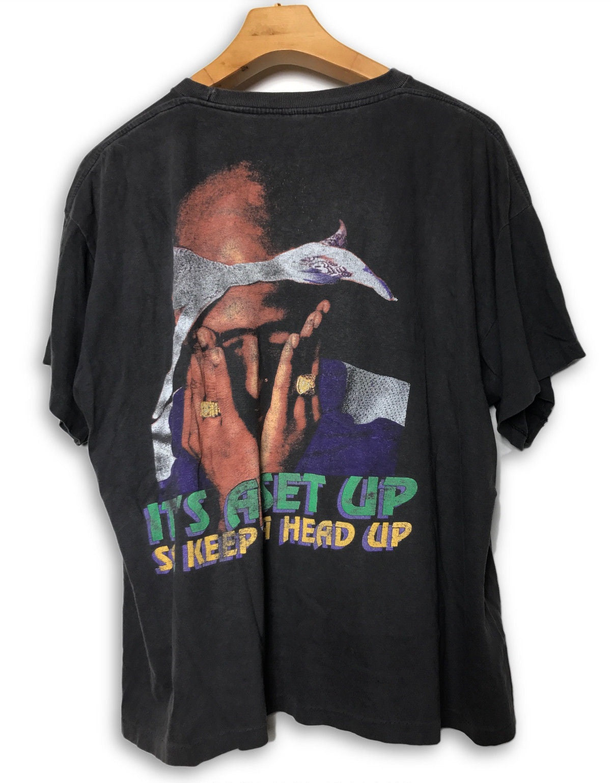 Tupac 2pac Vintage Hip Hop T Shirt "It's a set up so keep ya head up"