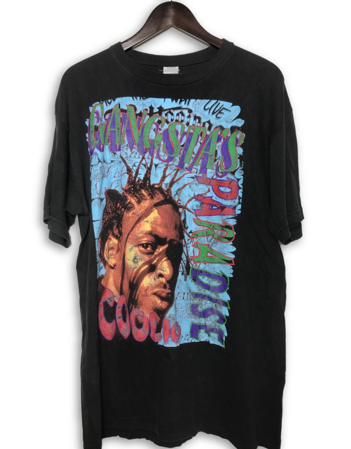 Vintage Coolio Gangstas Paradise Too Hot Hip Hop T-Shirt