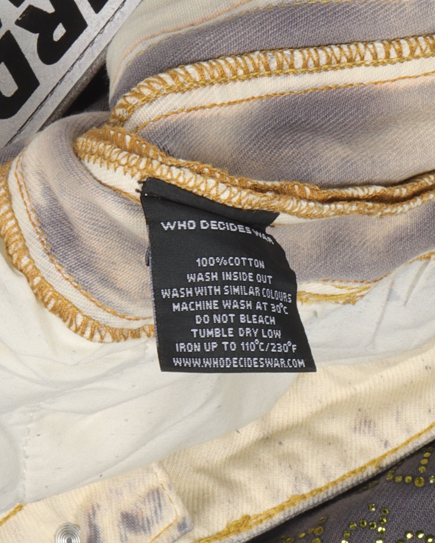 Who Decides War Gold Embroidery Jeans