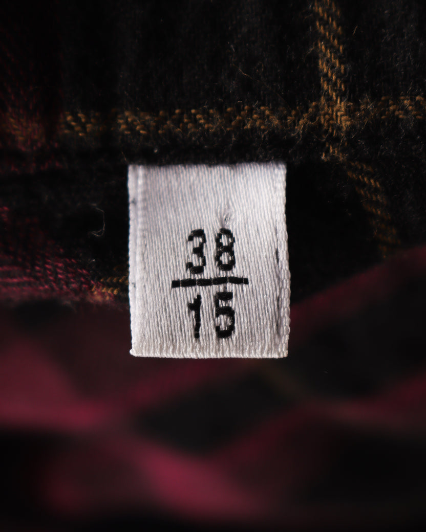 SS17 Oversized Black & Violet Wrinkle Check Shirt