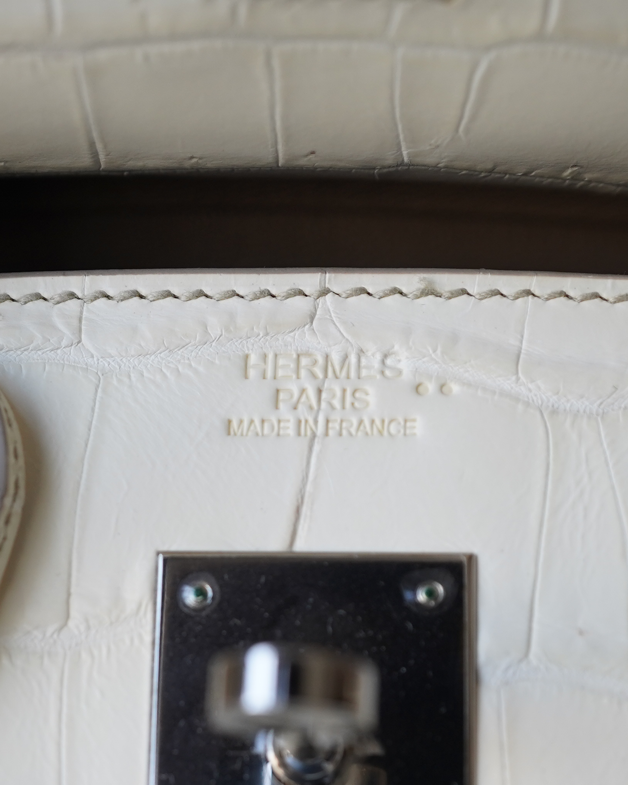 Hermes Birkin 30 Matte Himalayan Niloticus Crocodile White Brown Gray – Lux  Addicts