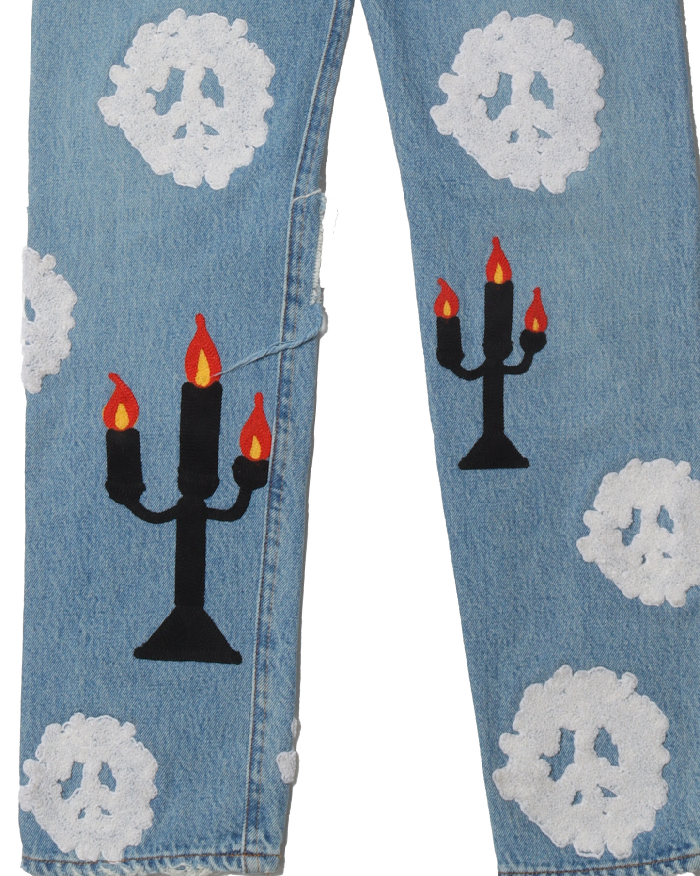 Virgil Abloh "Message in a Tear" Embroidered Jeans