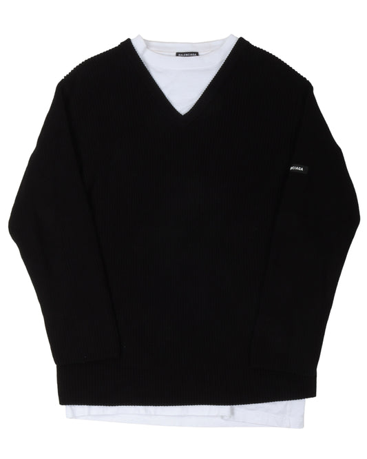 V-Neck Sweater T-Shirt Layer