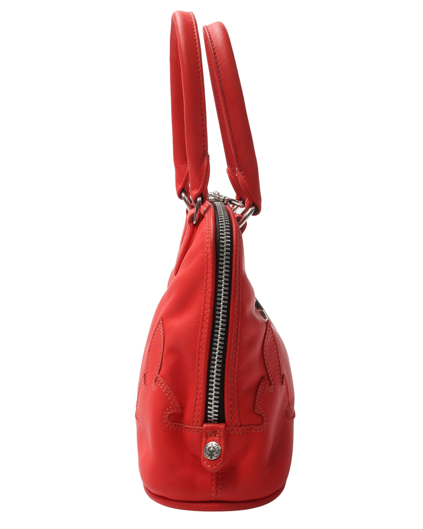 Leather "Fleur De Lis" Mini Bowling Bag
