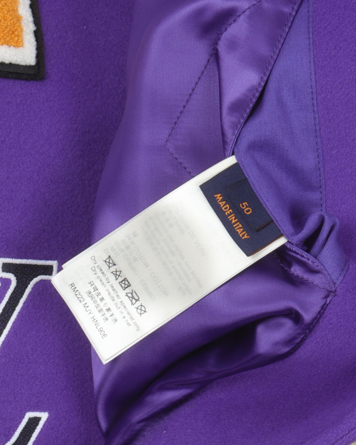 Multi-Patches Mixed Leather Varsity Blouson