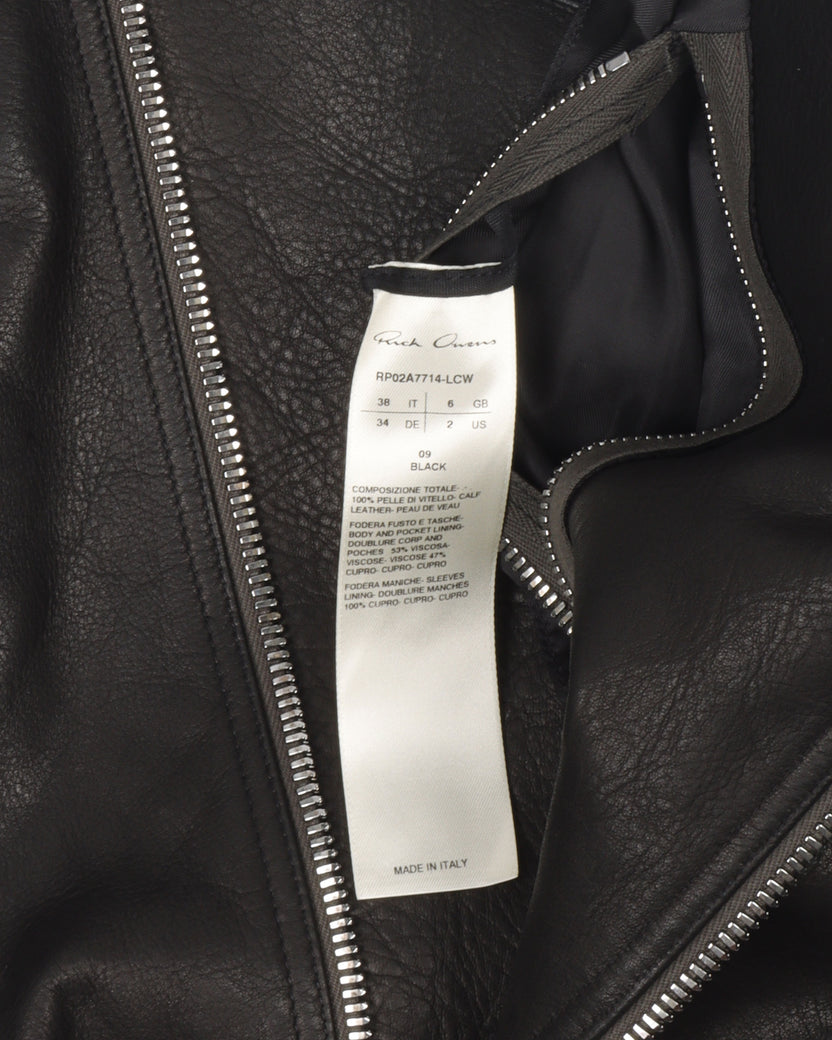 Cropped Leather Stooge Jacket