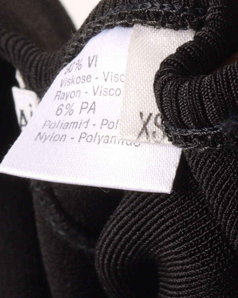 1990s Contoured Black Knit Dress