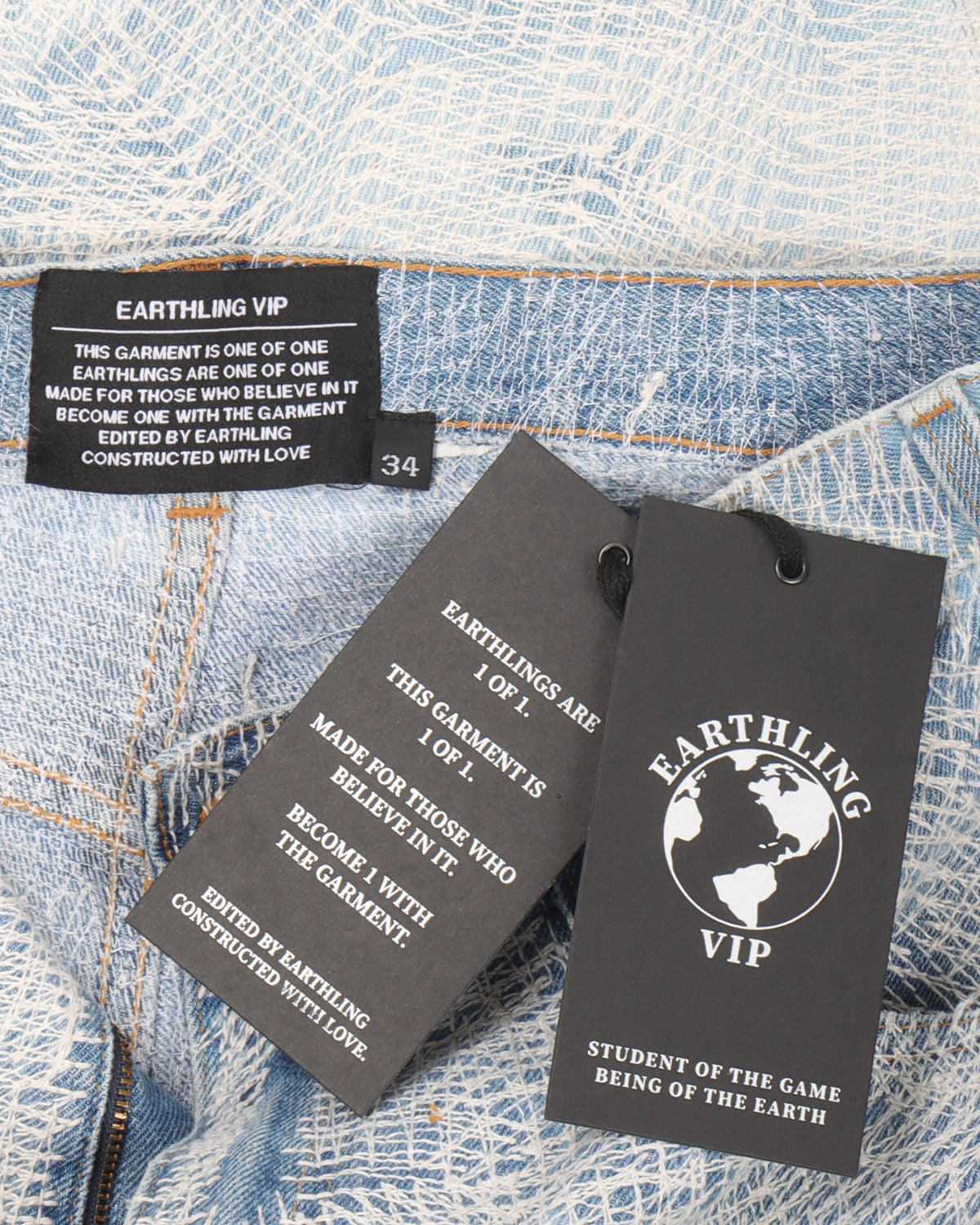 Circus Stitch White Jeans