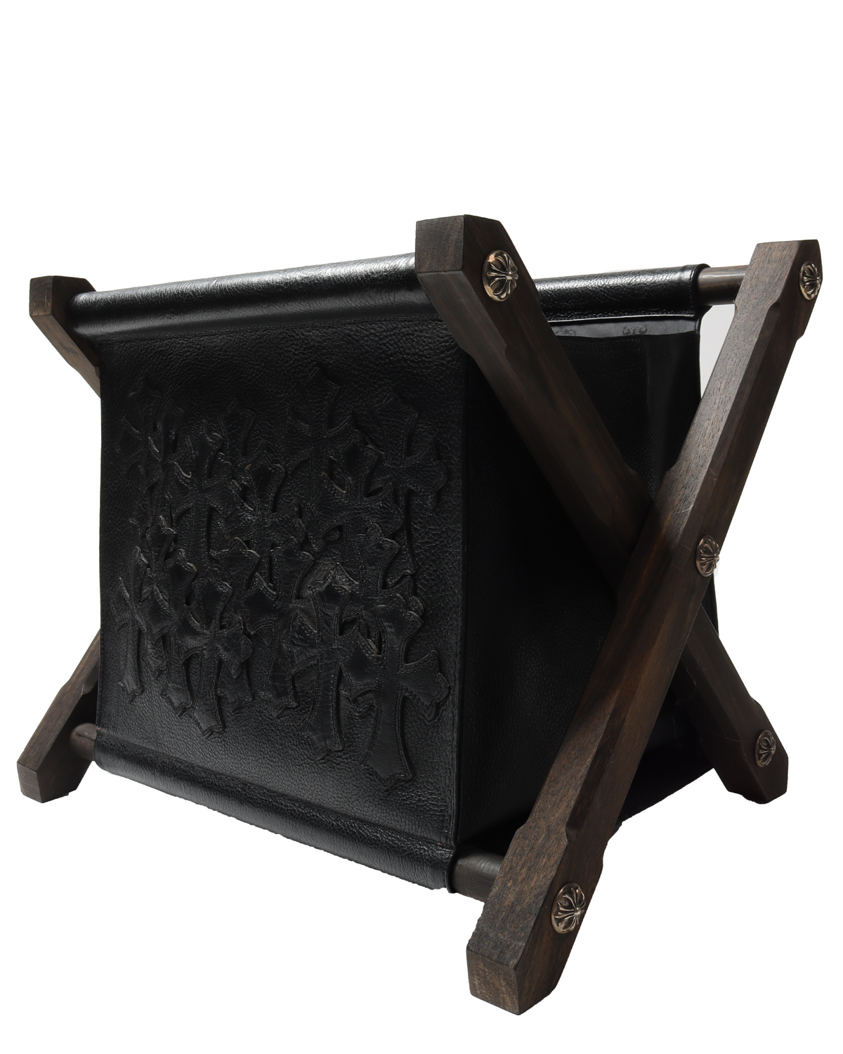 Black Leather Magazine Holder