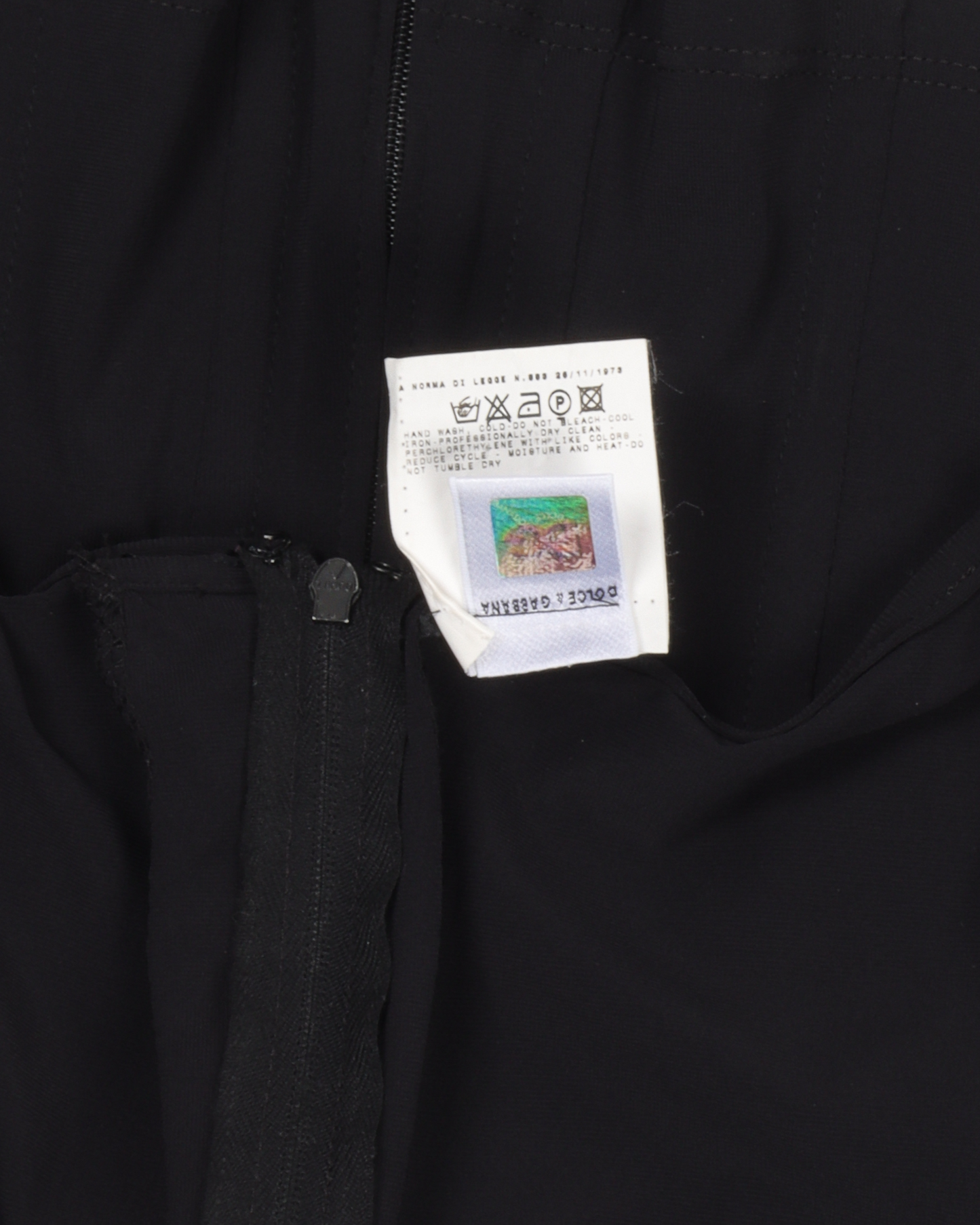 Black Nylon Long Sleeve Boned Top