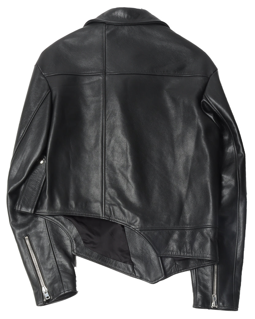 SS20 Asymmetrical Leather Jacket