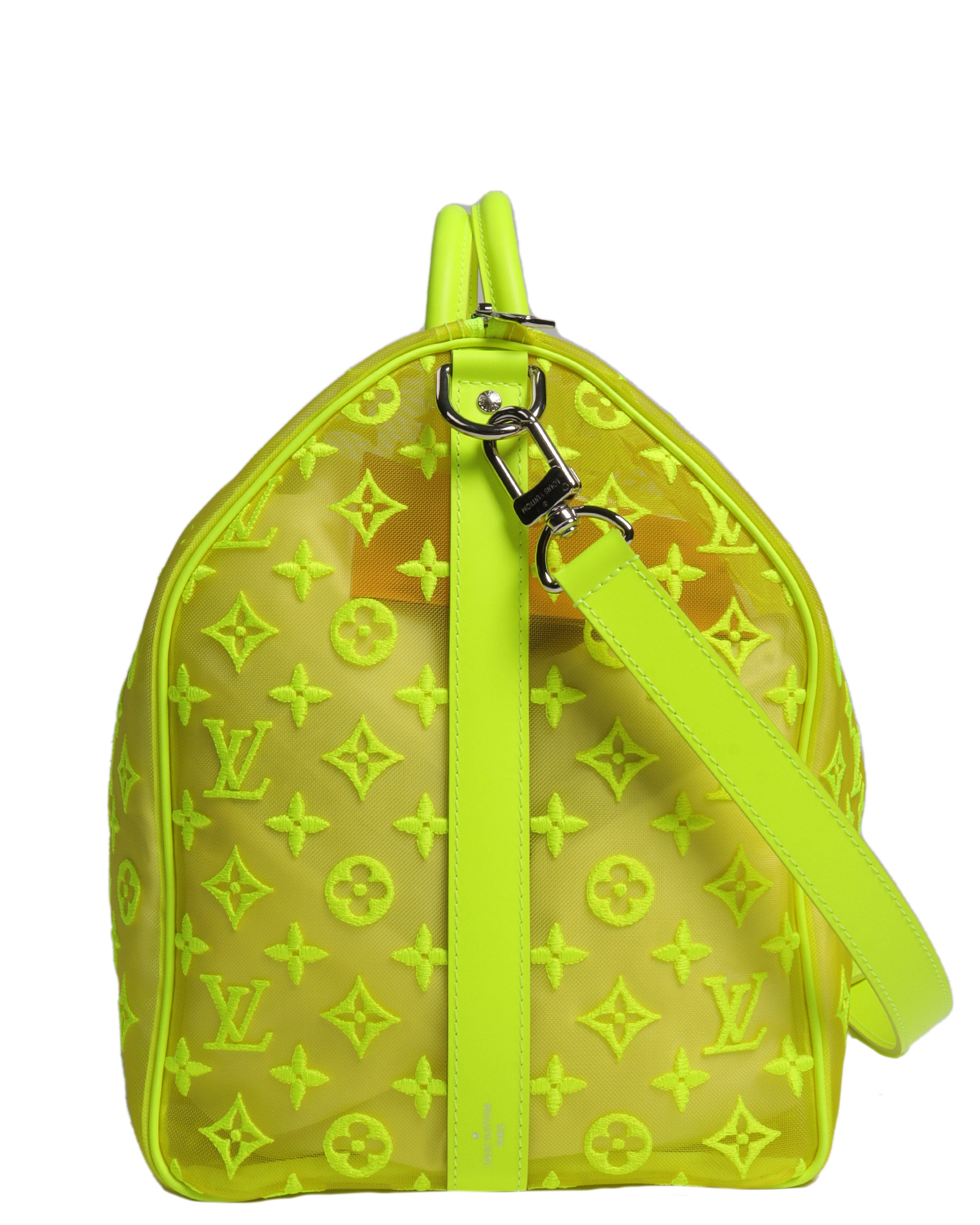 Louis Vuitton Keepall Bandouliere Monogram Mesh 50 Yellow Bag