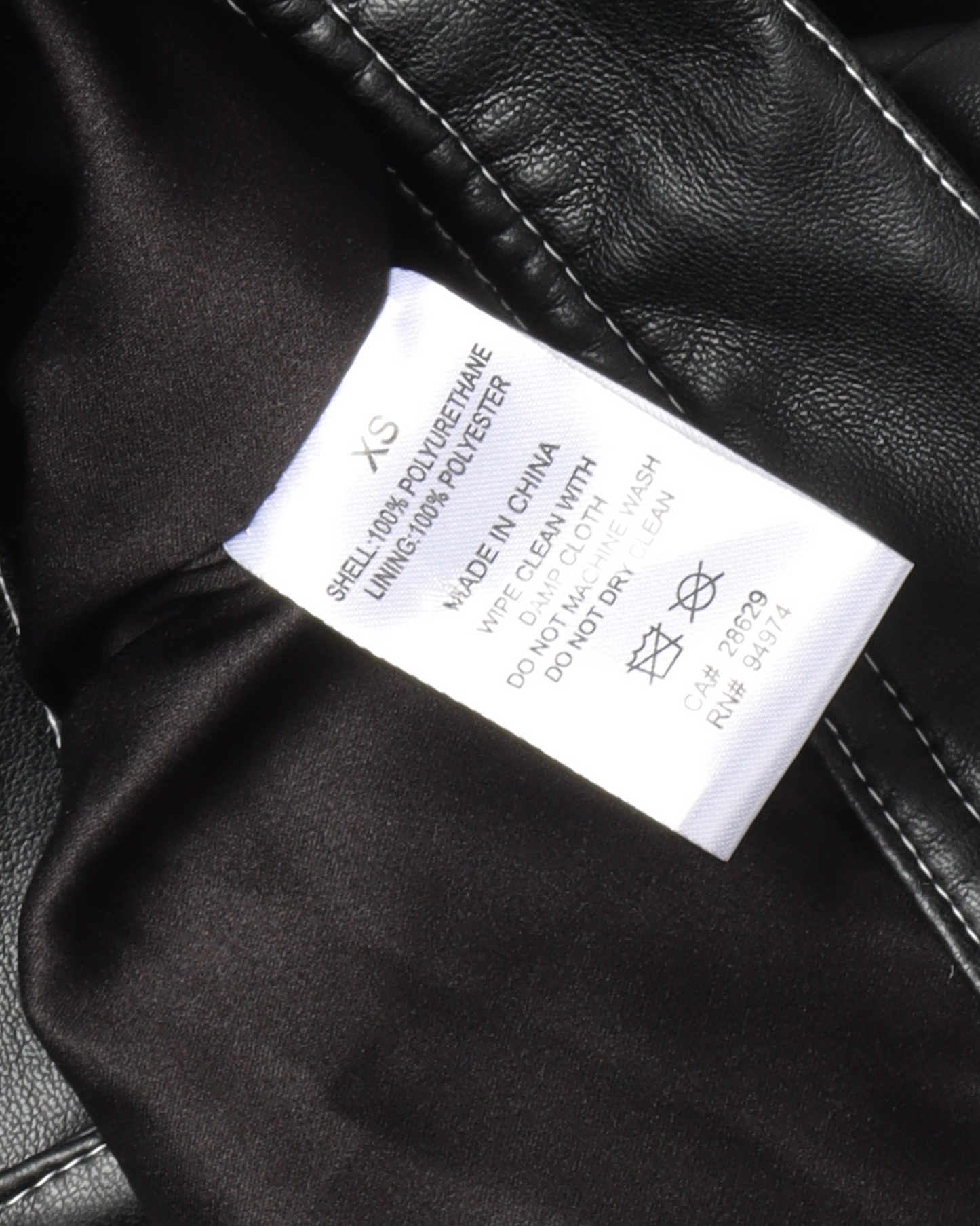 Contrast-Stitched Faux Leather Coat