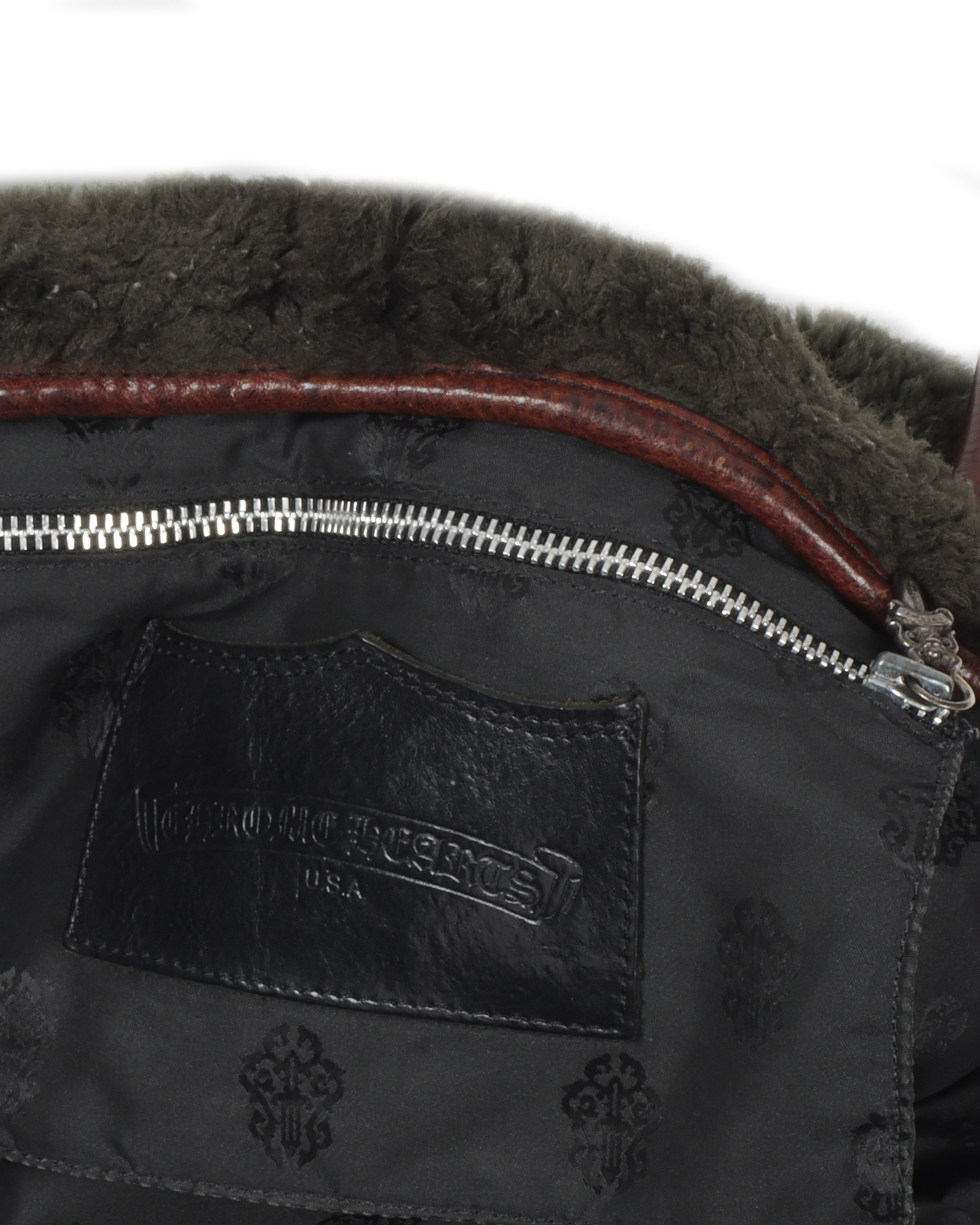Fur & Leather Cross Patch Bag