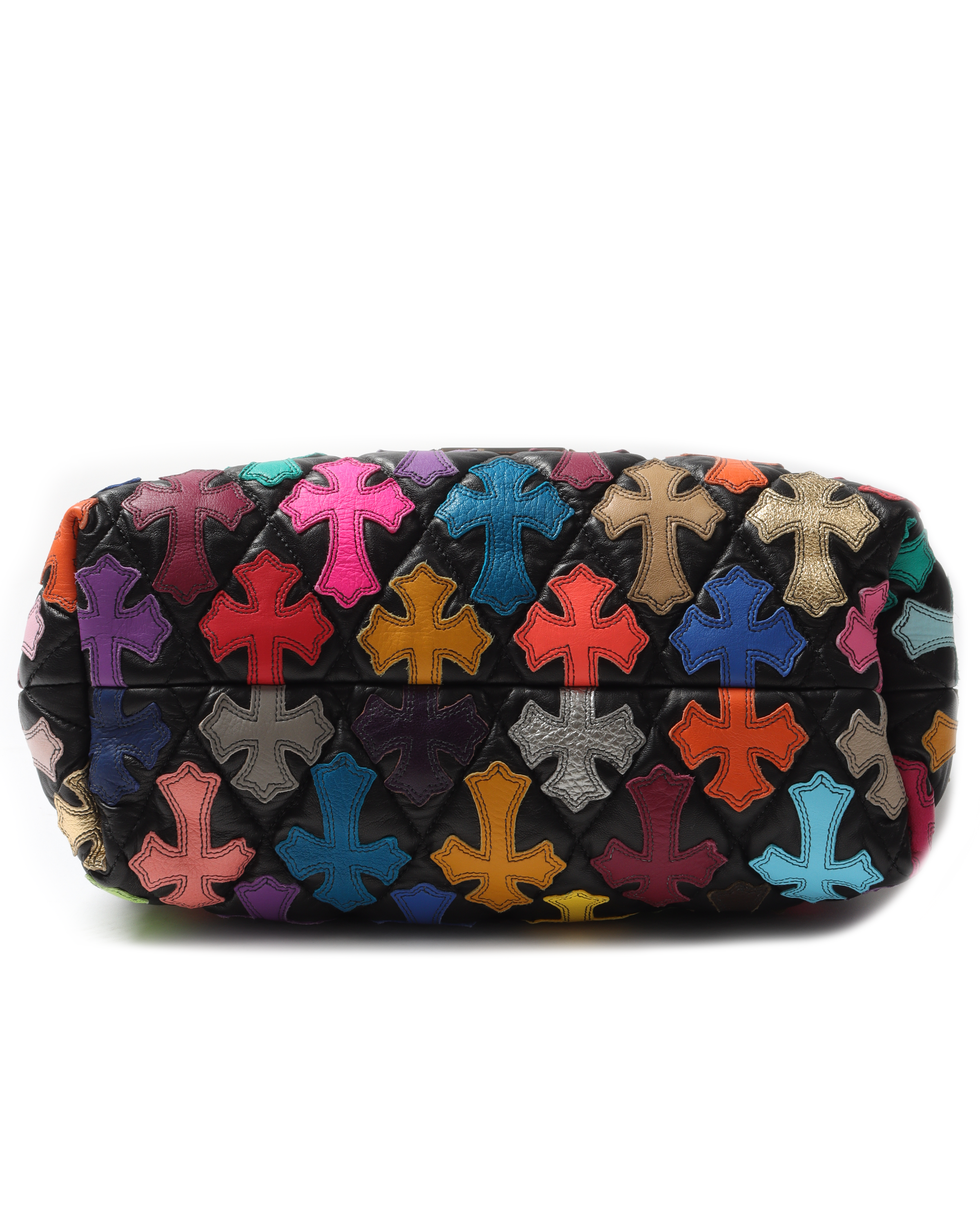 All-Over Cross Patch Quilted Leather Bag