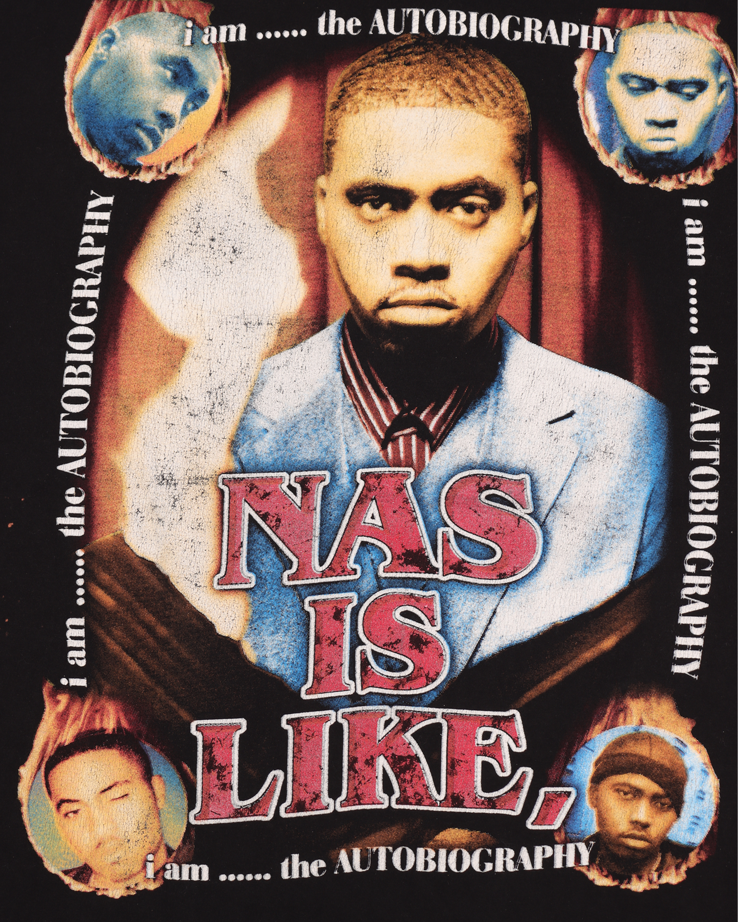 Nas 'Is Like' Bootleg Rap Graphic Print T-Shirt