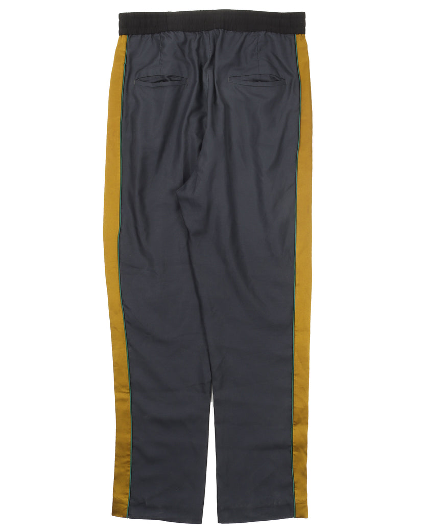 Navy Gold Side Stripe Track Pants