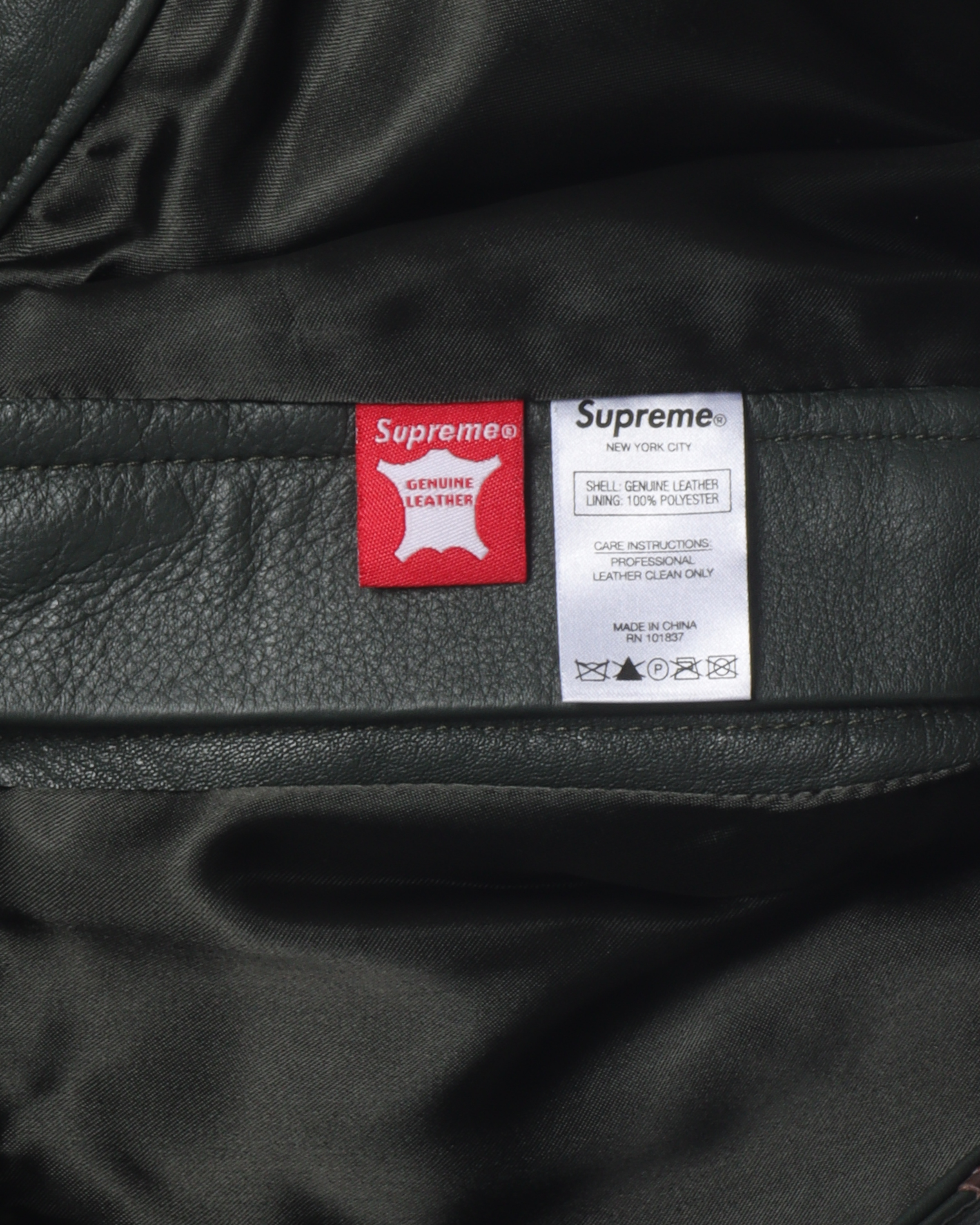 Supreme Camo Leather 5-Pocket Pant Red Camo