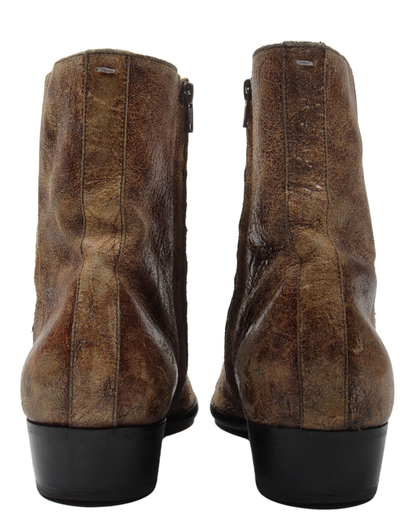 Distressed Leather Boots