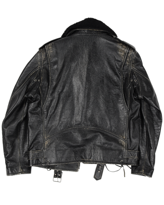 FW16 Distressed Black Shearling L17