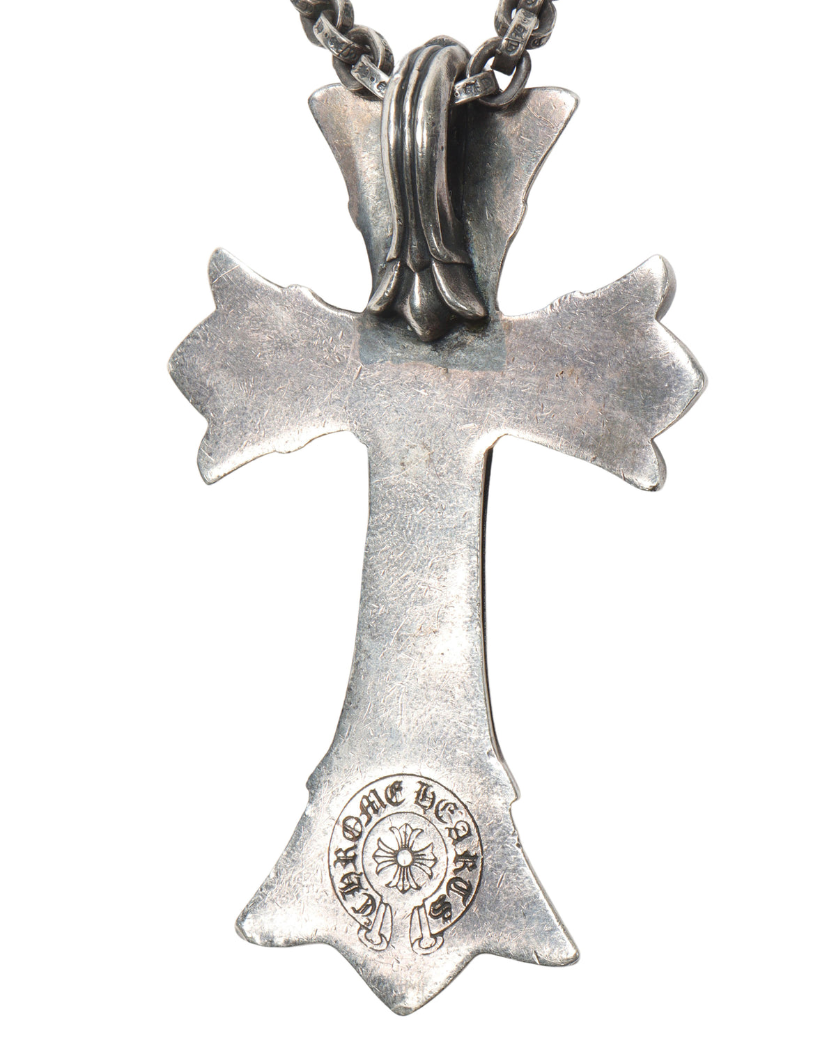 Diamond Embellished Cross Pendant w/ Chain