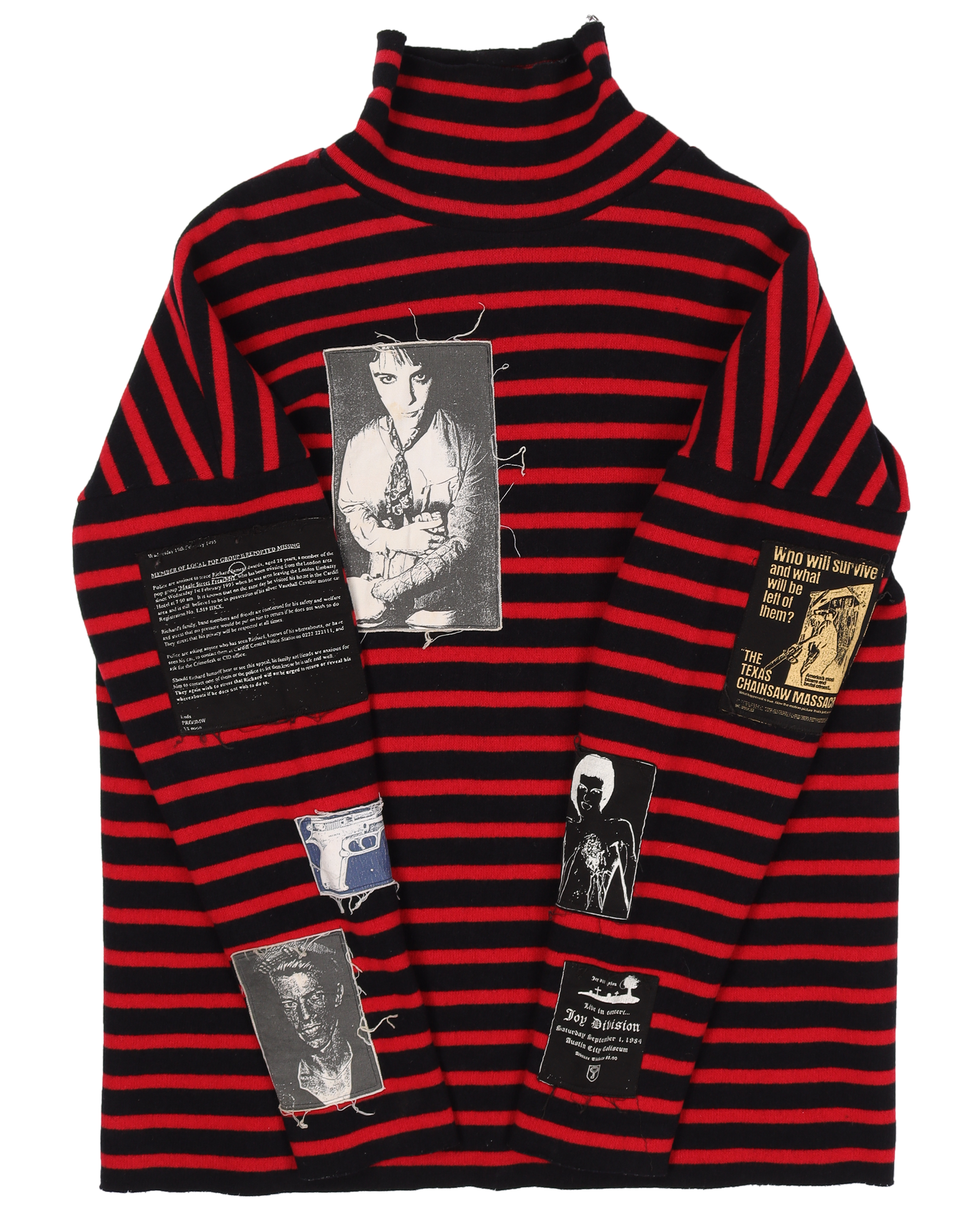 AW 2001 Riot Riot Riot Patched Sweater