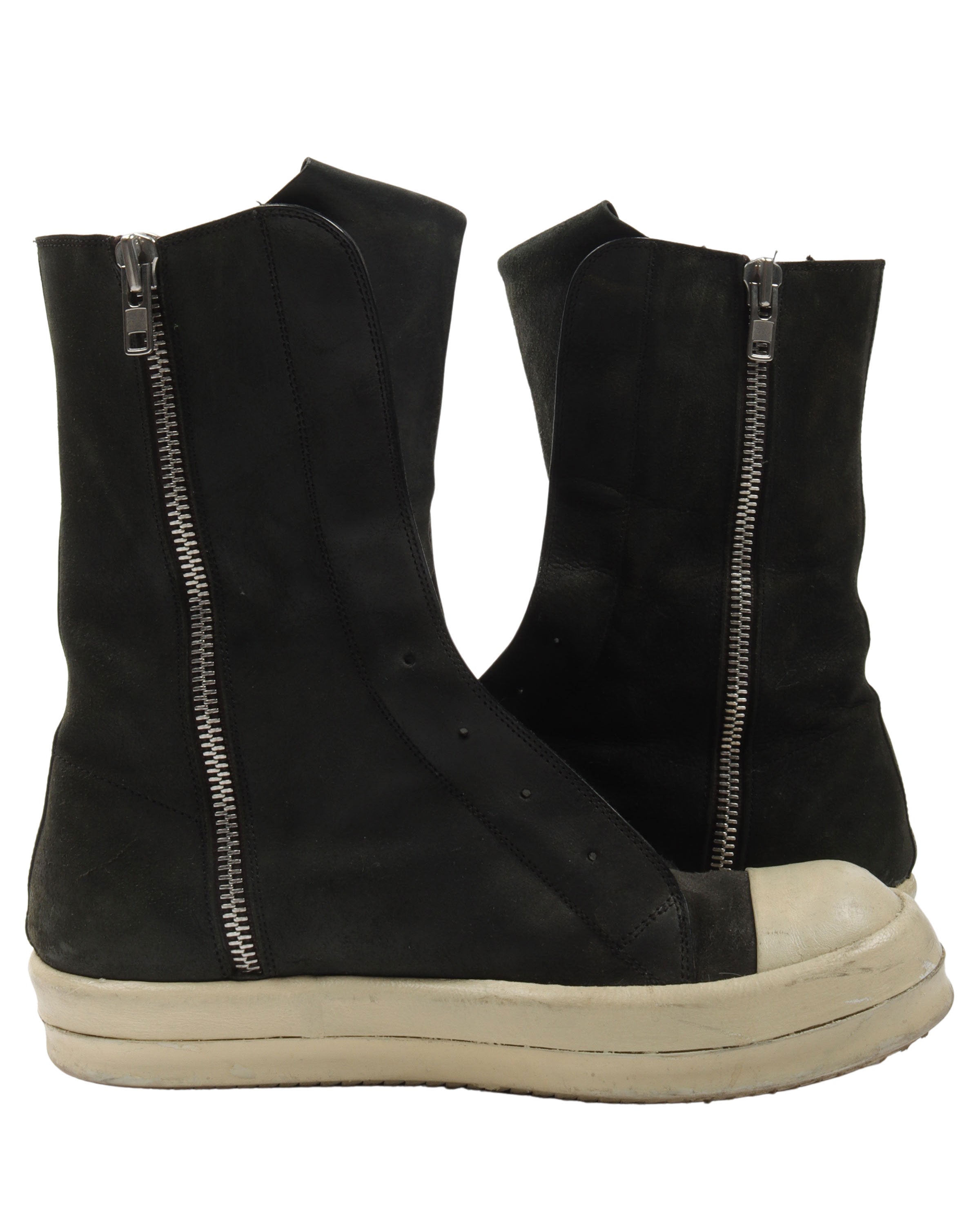 Reverse Leather Laceless Ramone Boots