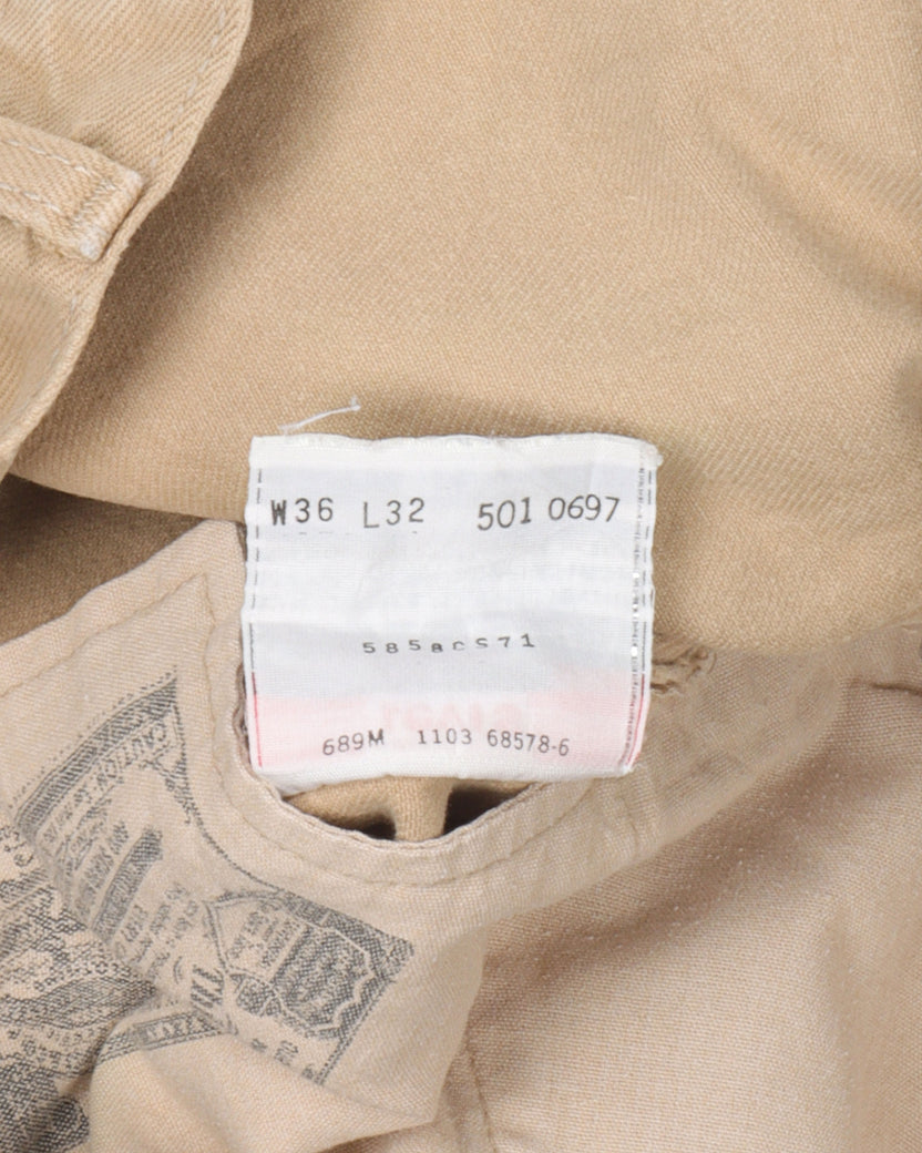 Released Hem Levi's 501 Beige Jeans