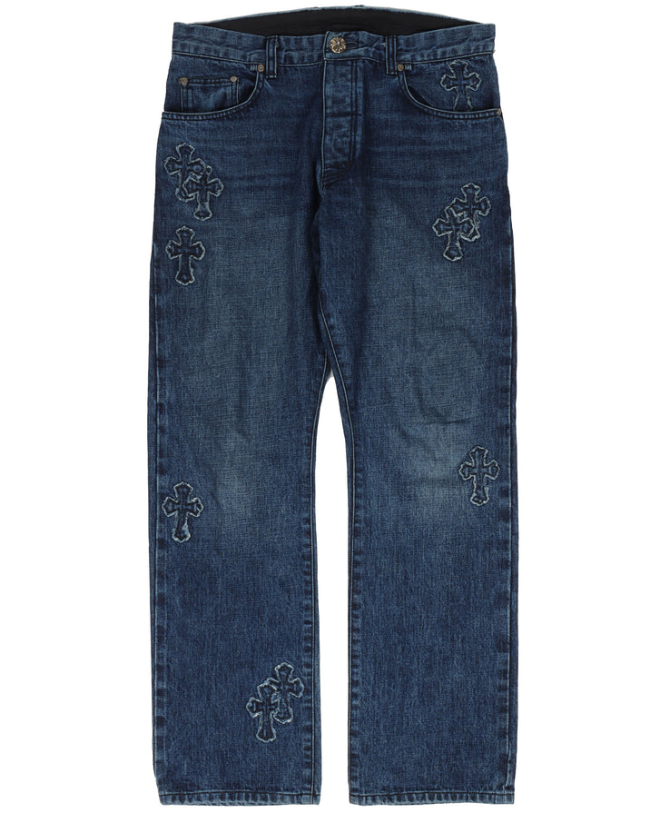 Denim Cross Patch Jeans