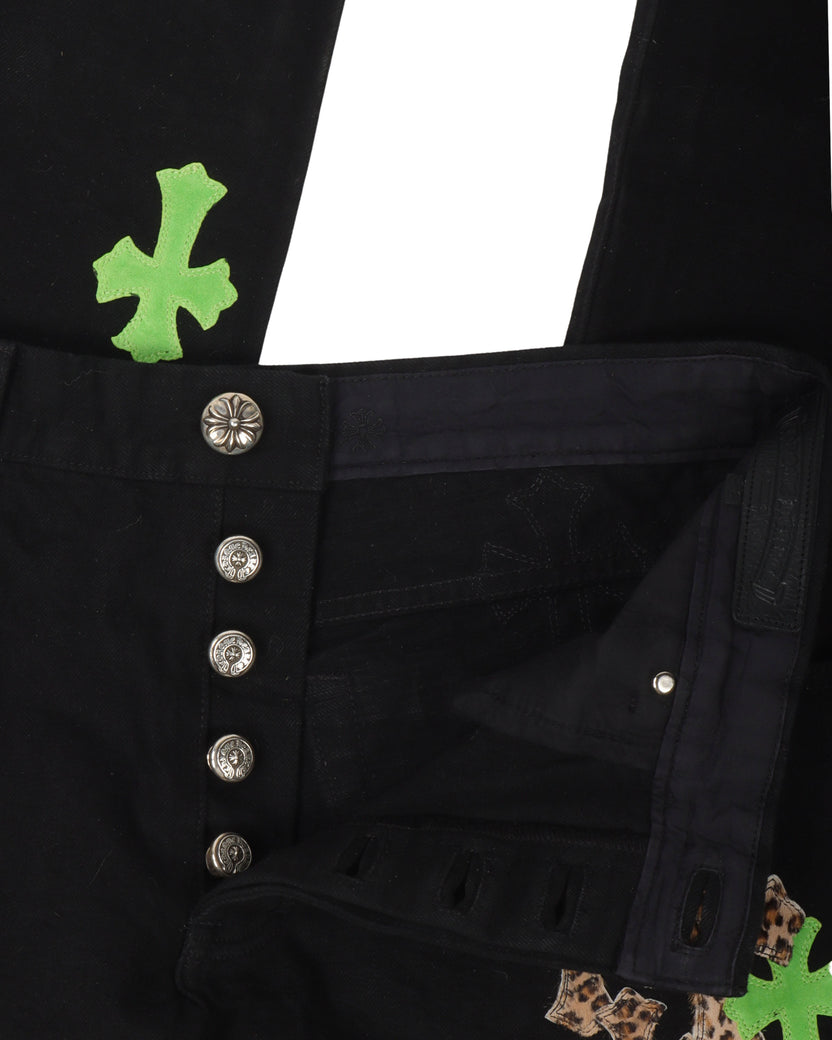 Cheetah Cross Patch Jeans w/ 35 Patches