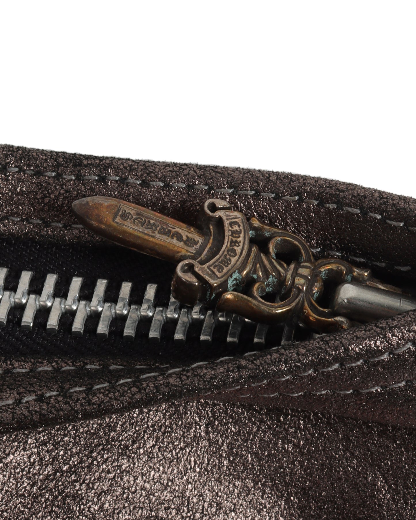 Glitter Leather Pouch Bag