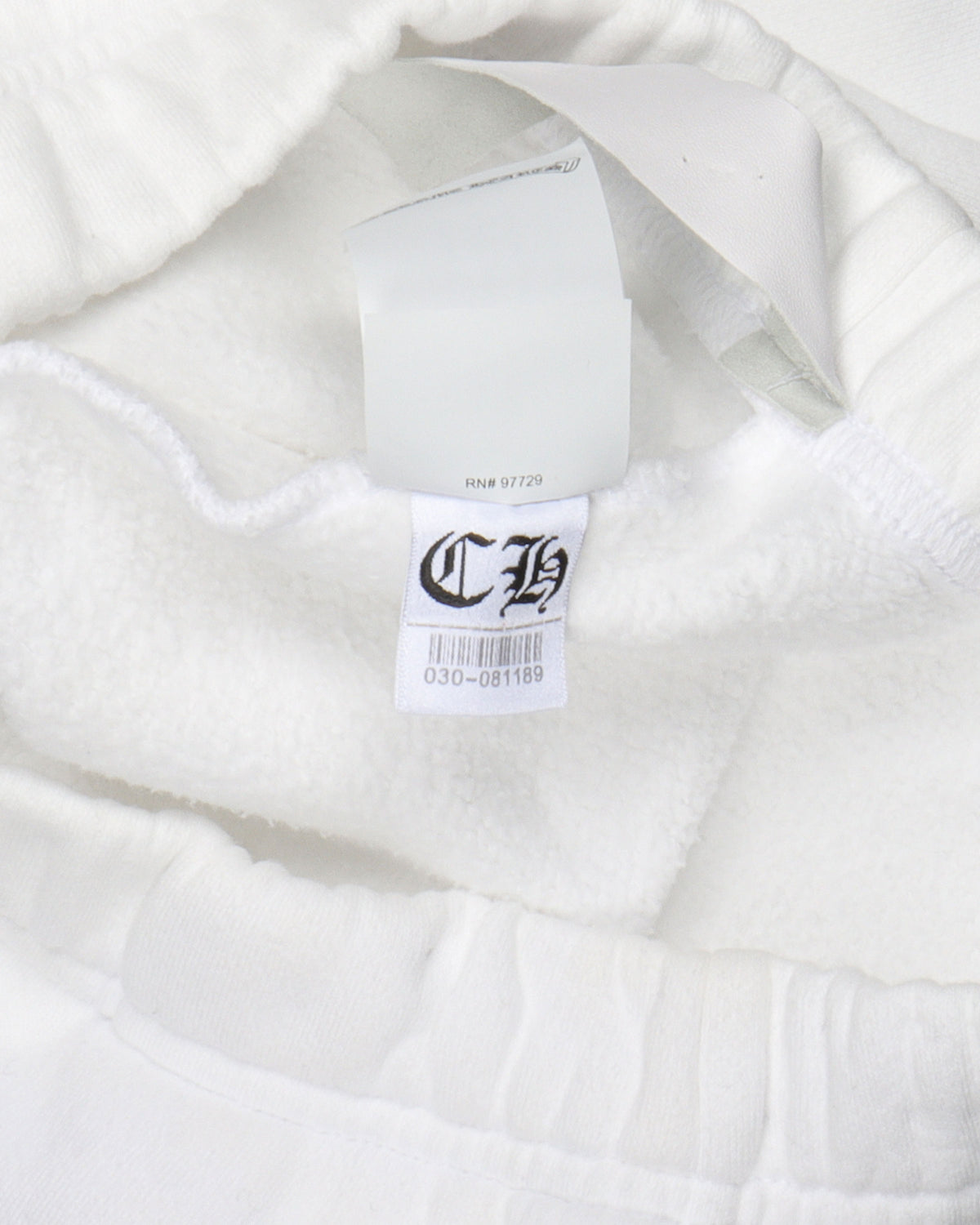 White Leather Patch Cross Sweat Shorts