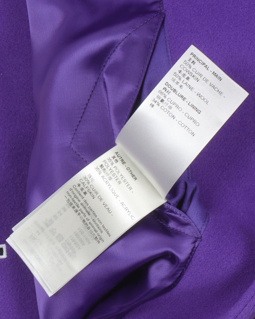 LOUIS VUITTON - Varsity Multipatches Mix Leather Jacket Purple