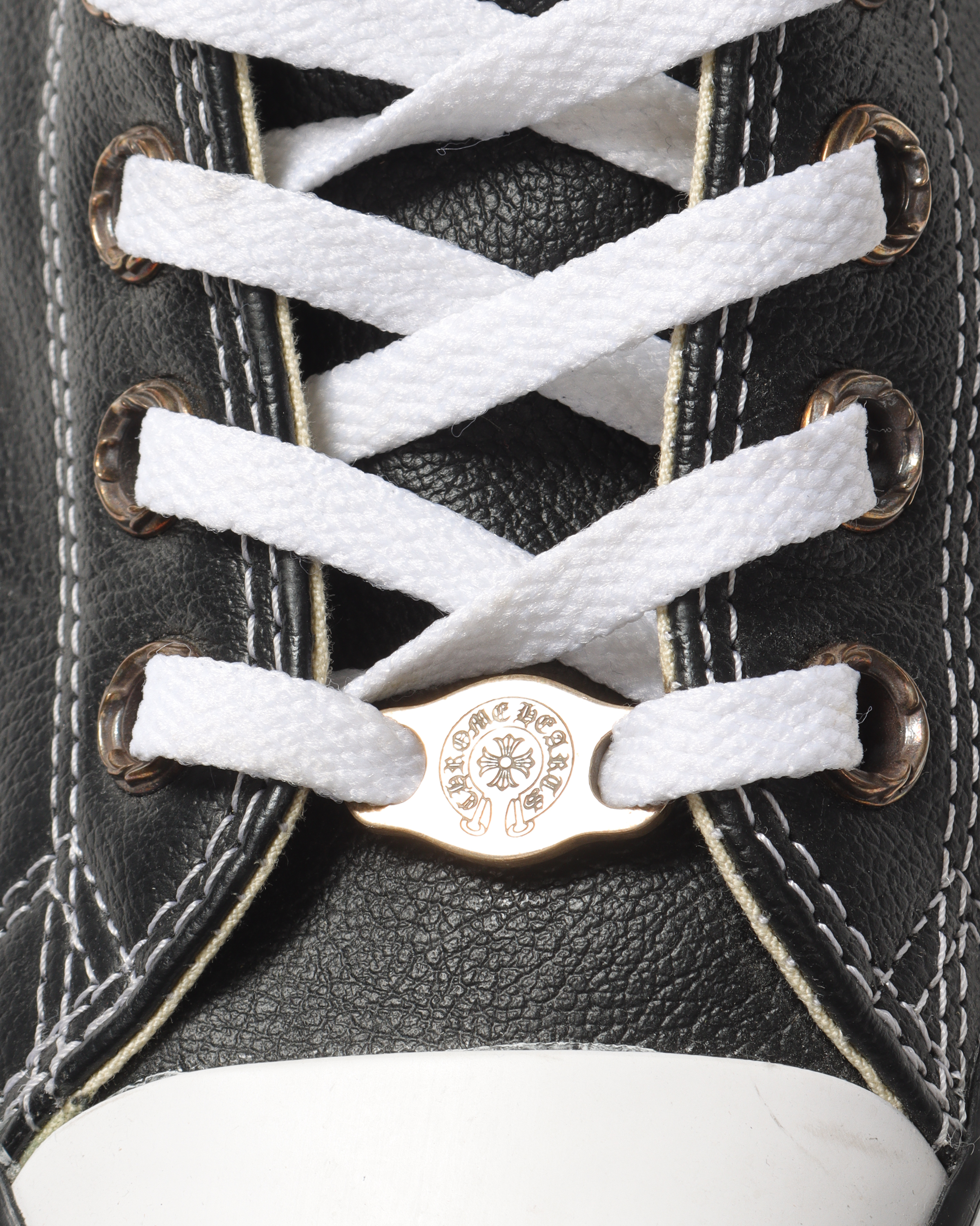 Embellished Cross Patch Leather Converse