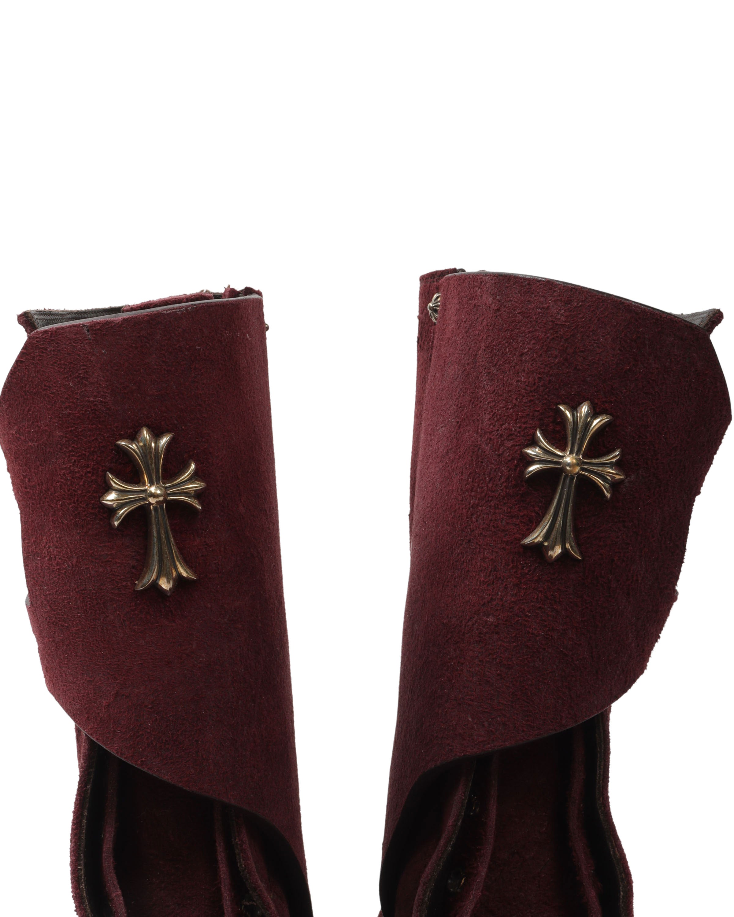 Rick Owens Suede Mohawk Boots w/ CH Embellishments