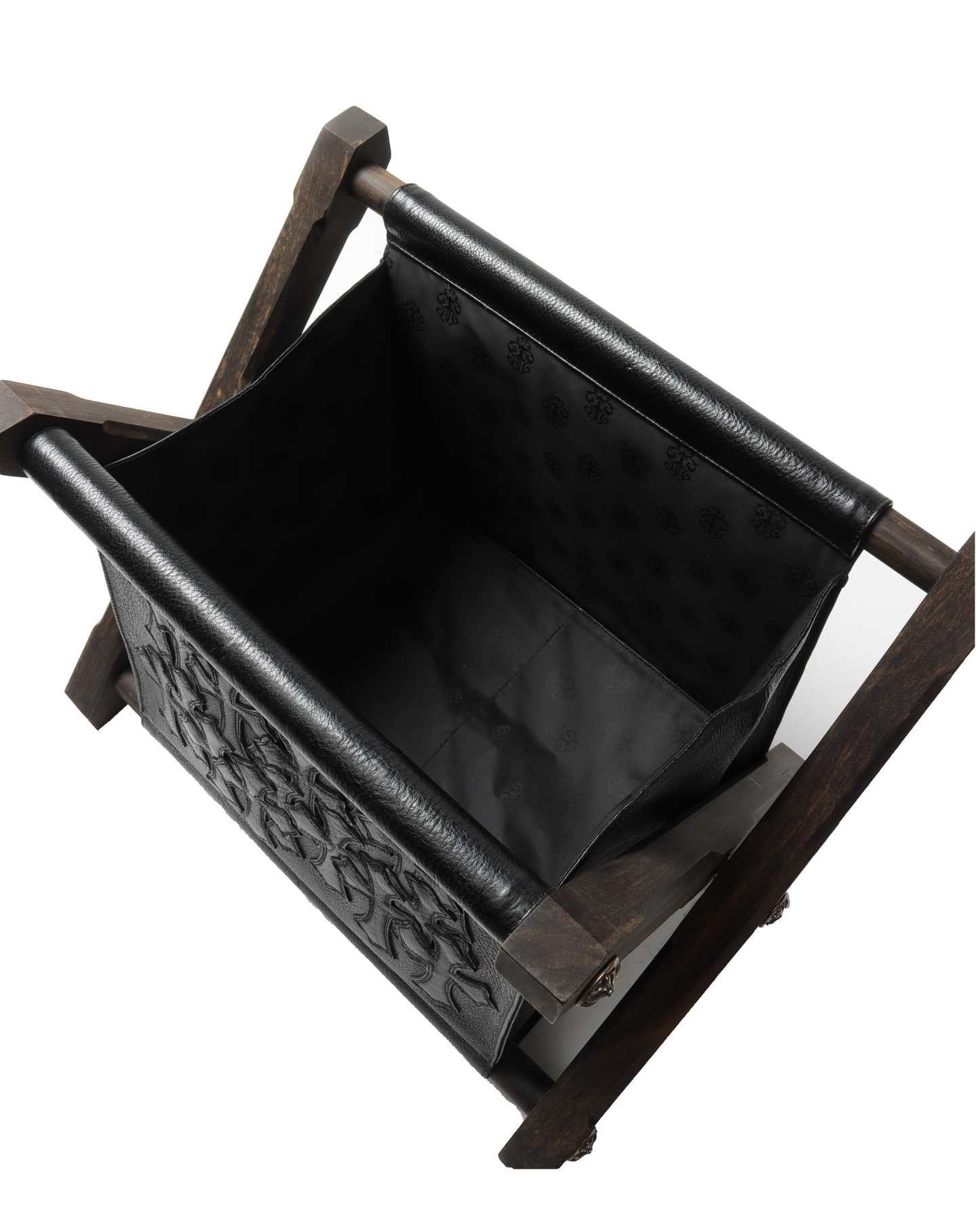 Black Leather Magazine Holder