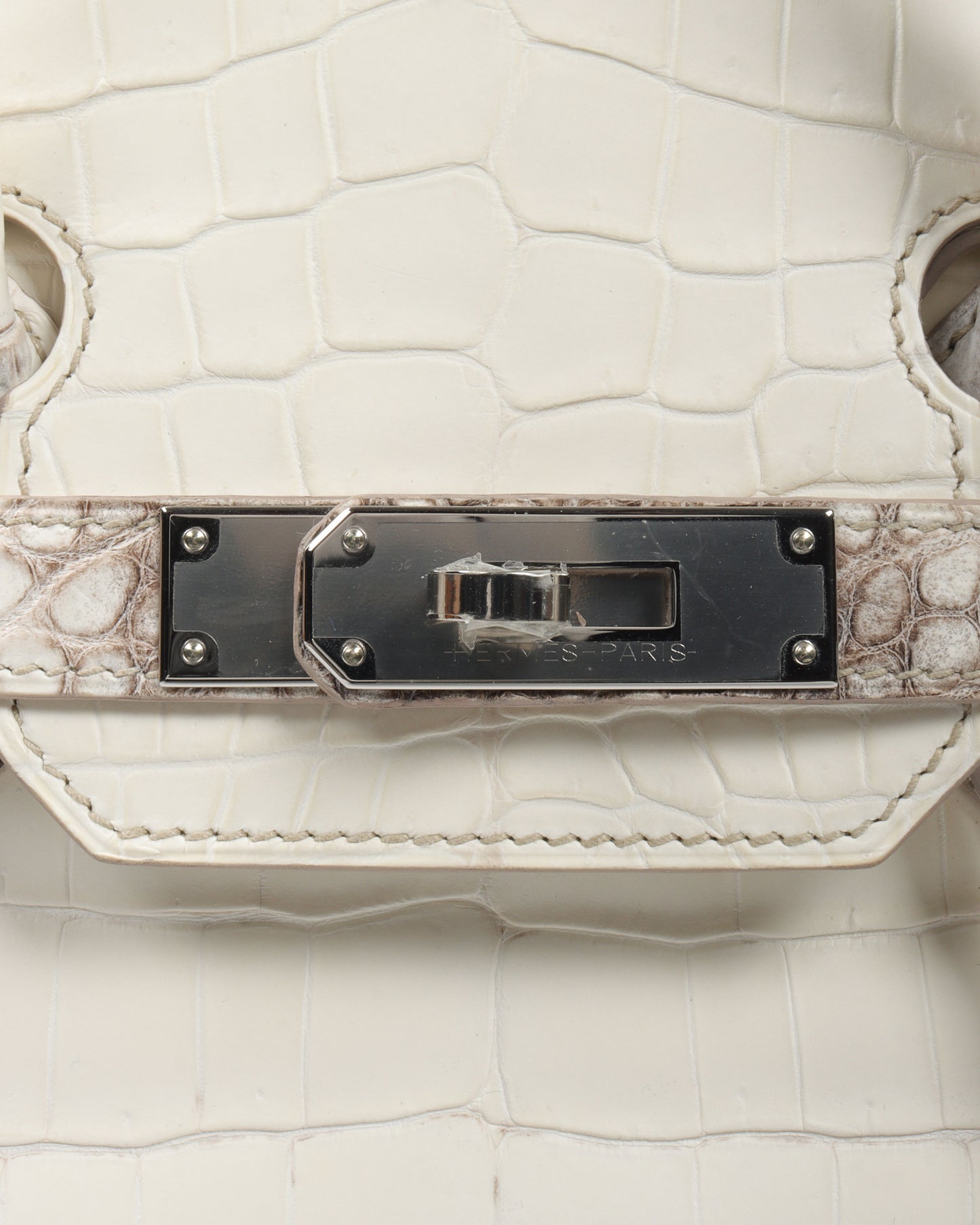 Birkin Himalayan Crocodile Matte 30 White/Brown