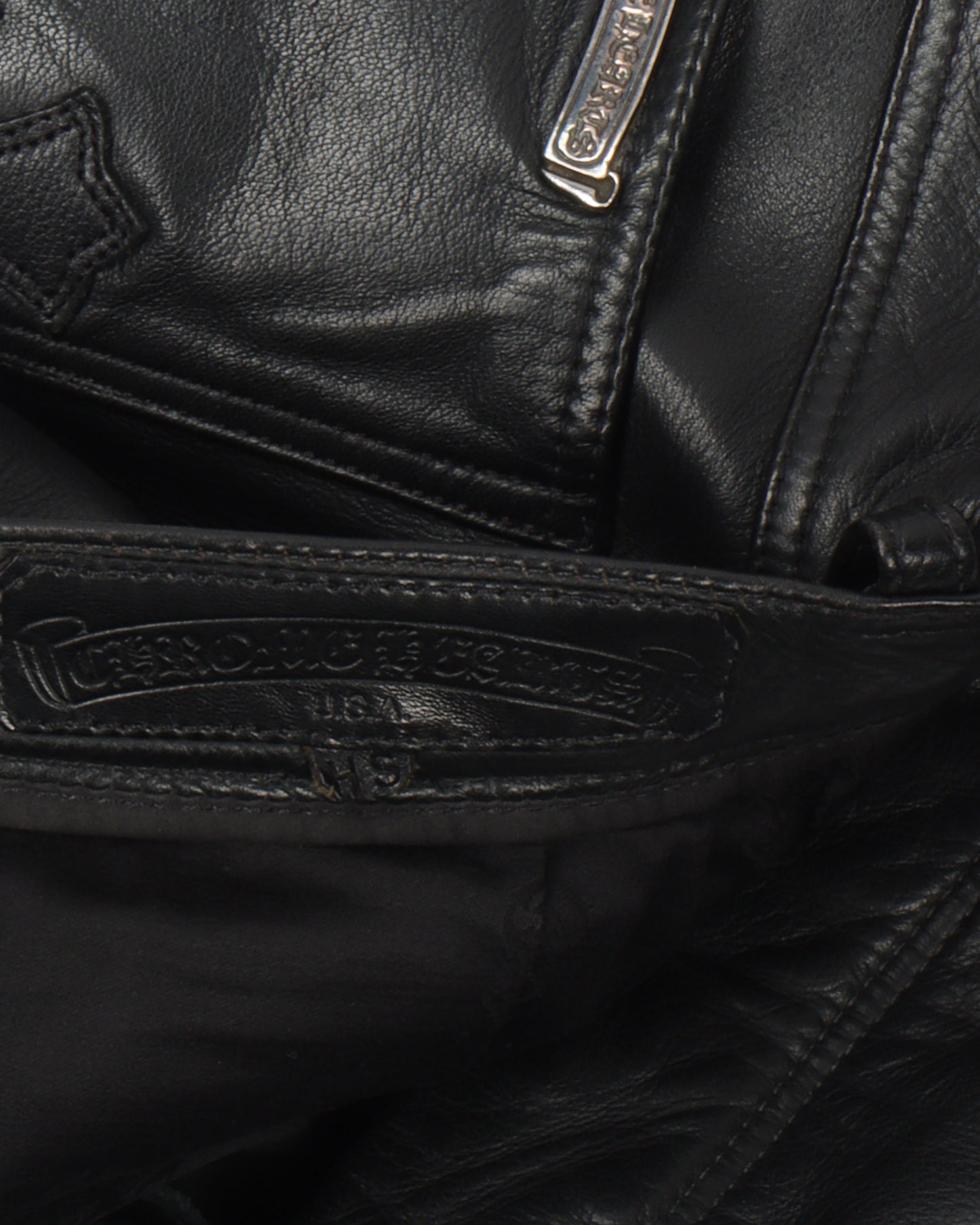 Leather Cross Leather Fleur Knee Pants