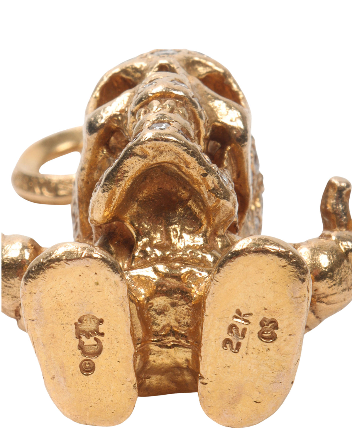 "Harris Teeter" 22k Yellow Gold & Diamond Foti Pendant