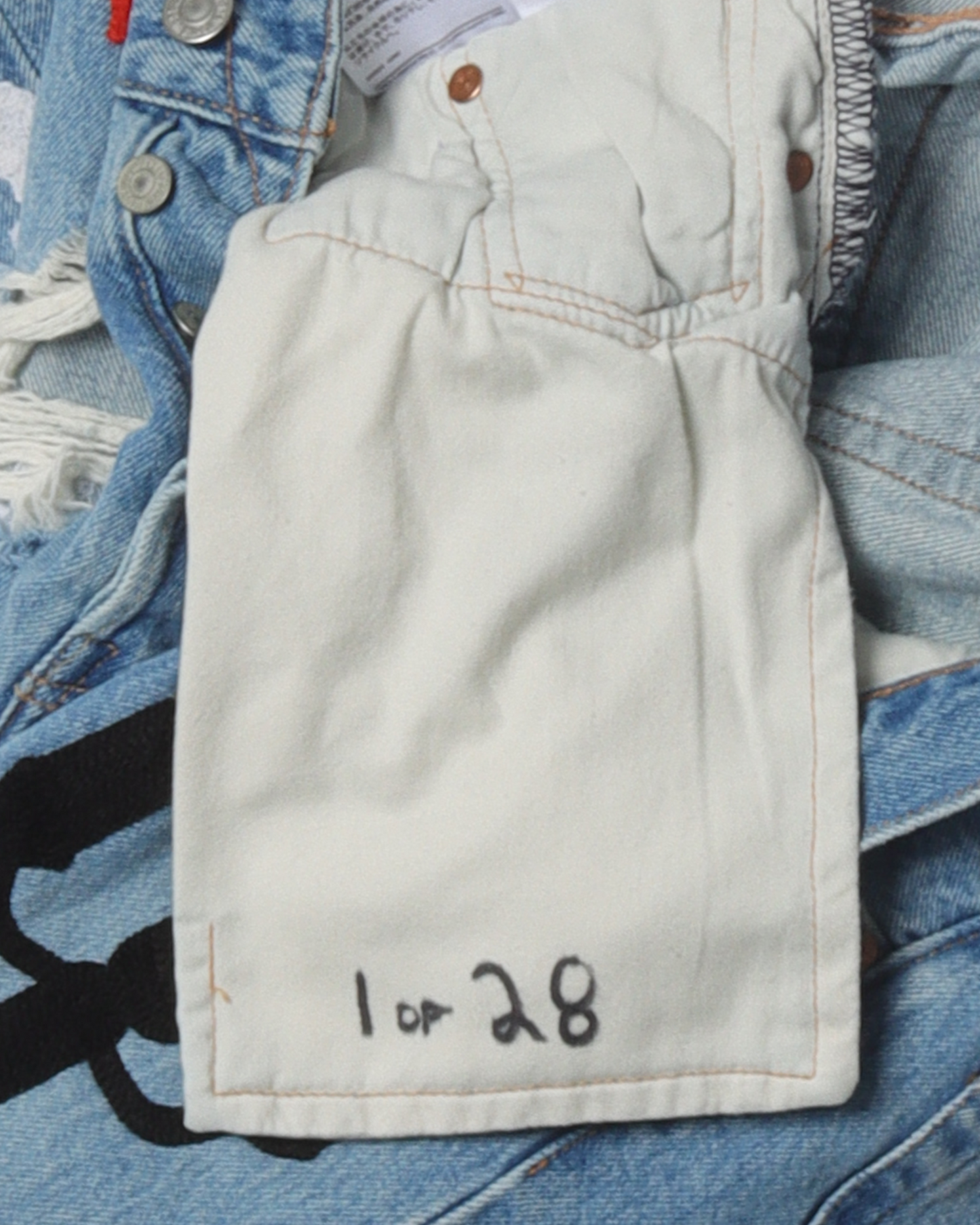 Virgil Abloh "Message in a Tear" Embroidered Jeans